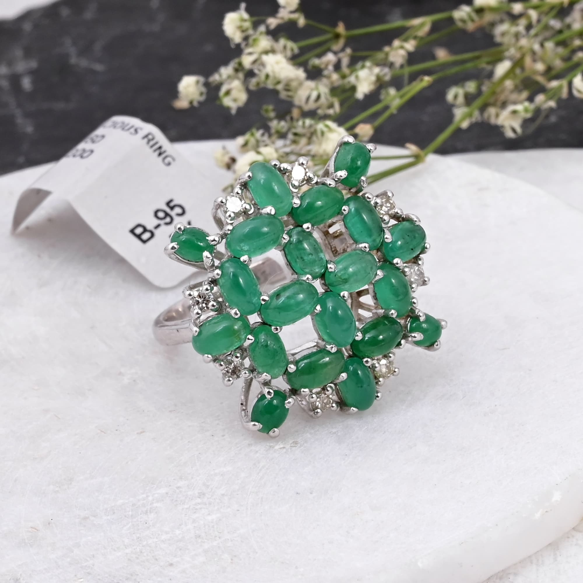 Emerald Garden Cabochon Ring