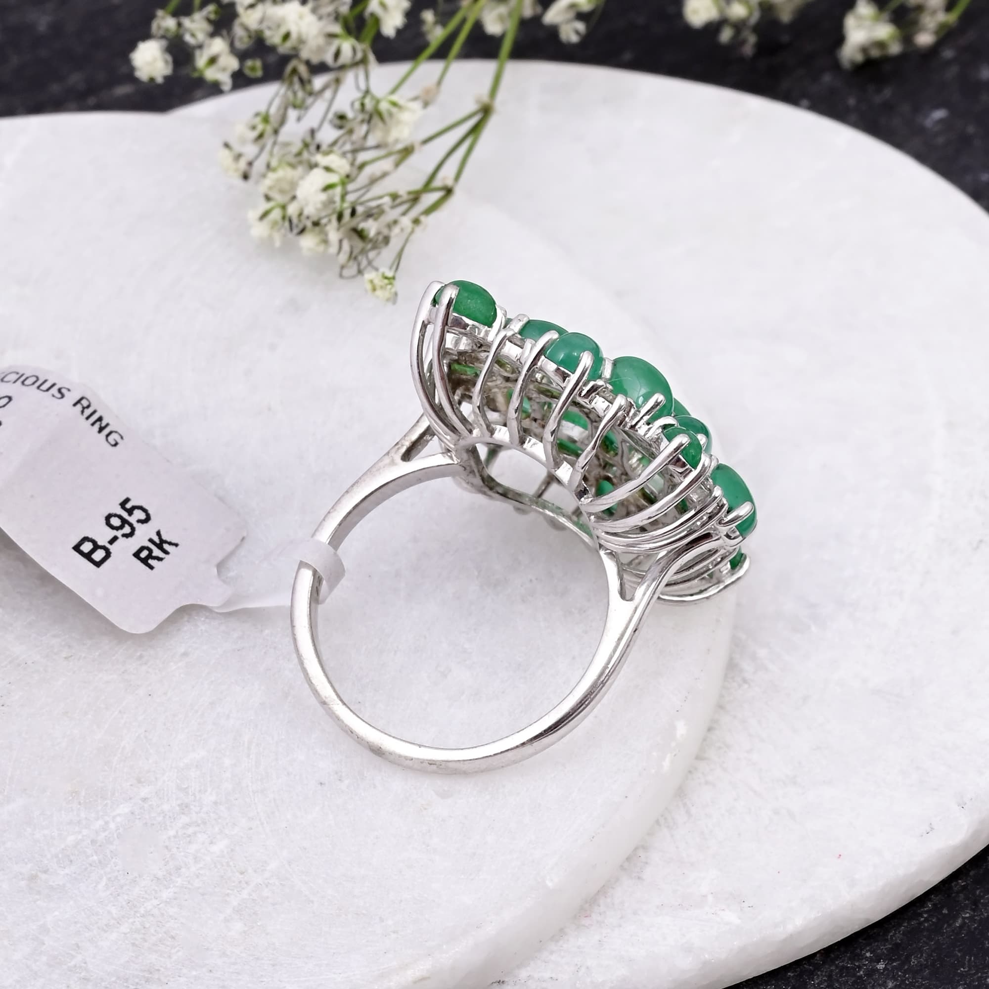 Emerald Garden Cabochon Ring