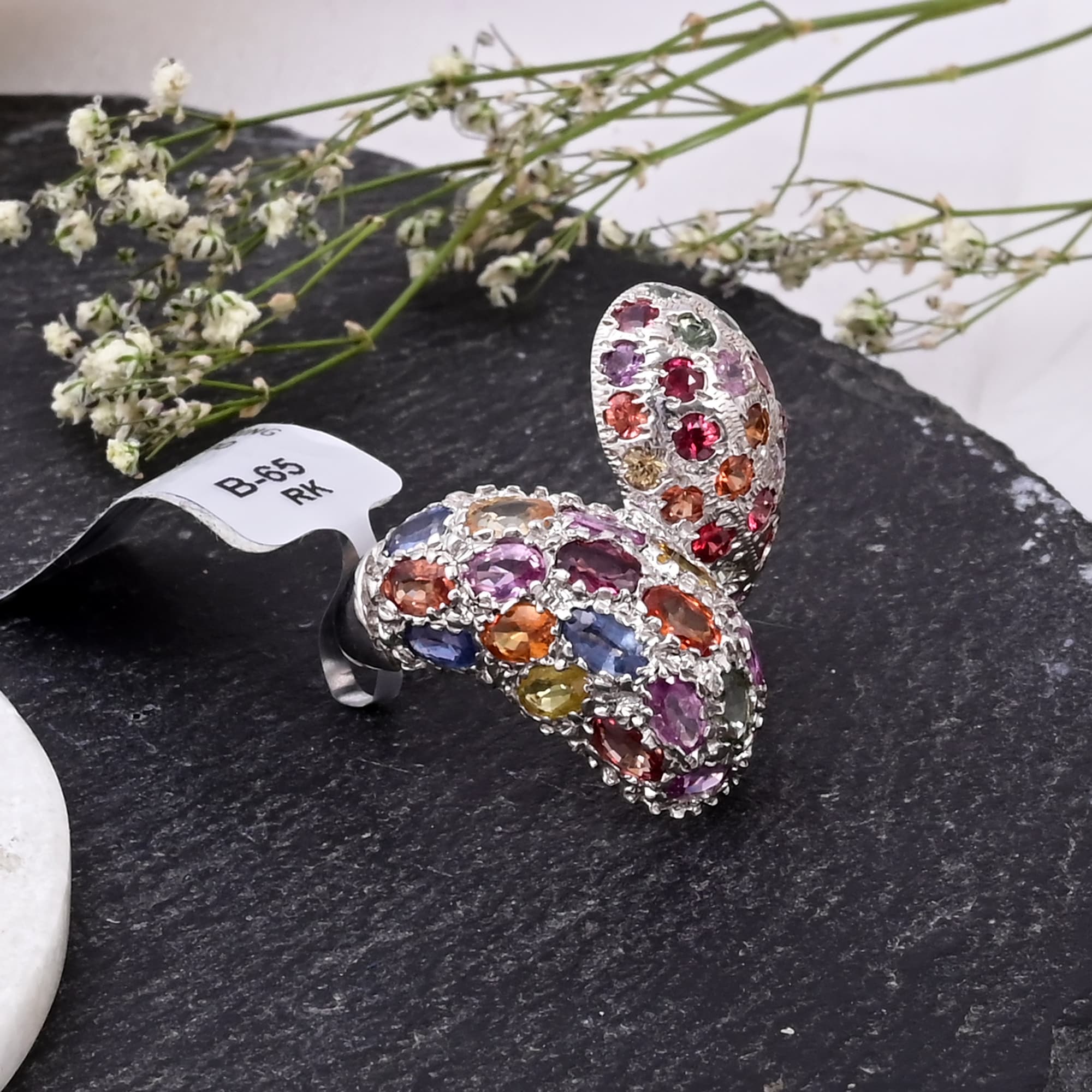 Celestial Mosaic Multi Sapphire Ring alternate view