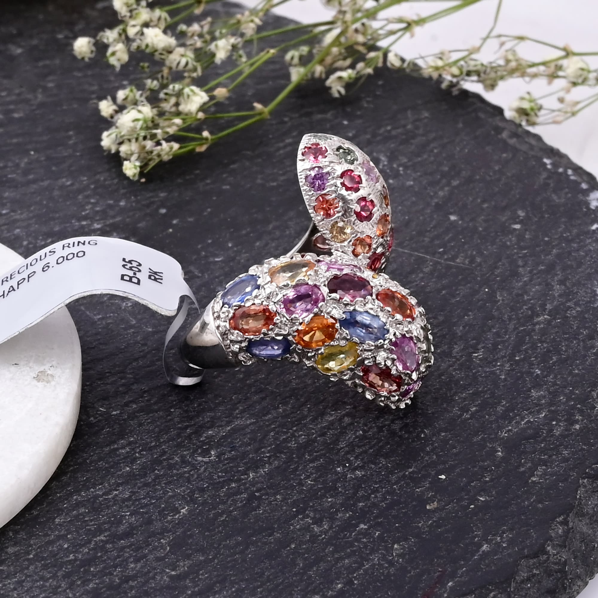 Celestial Mosaic Multi Sapphire Ring