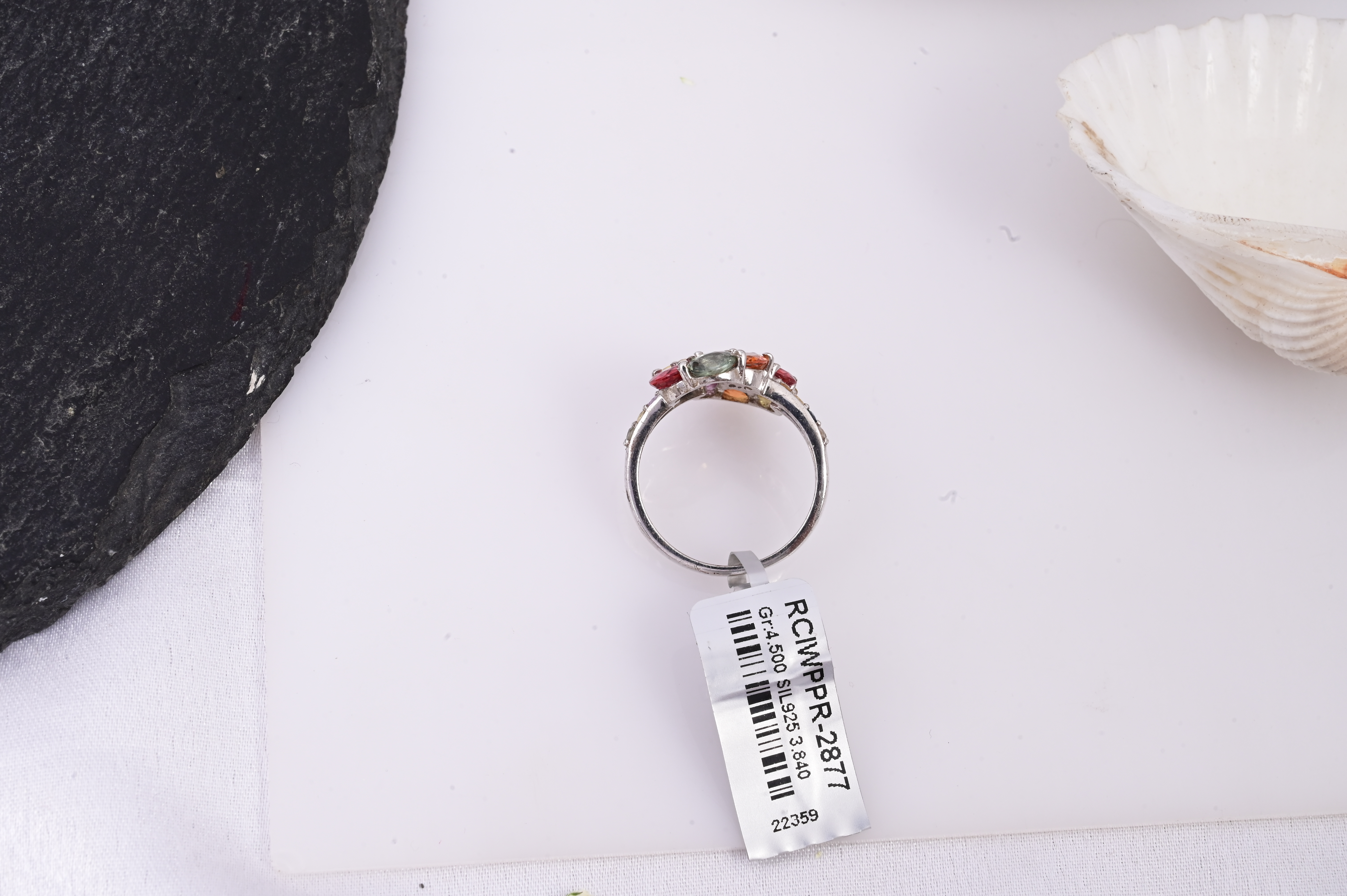 Rainbow Blossom Sapphire Flower Ring