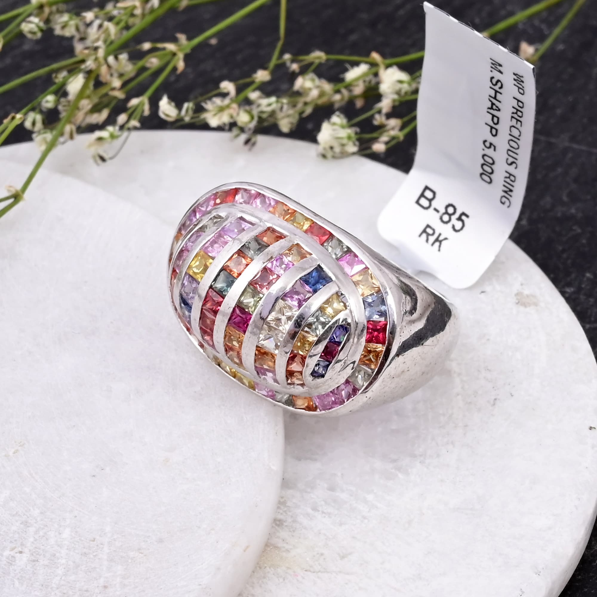Prismatic Sapphire Dome Ring alternate view