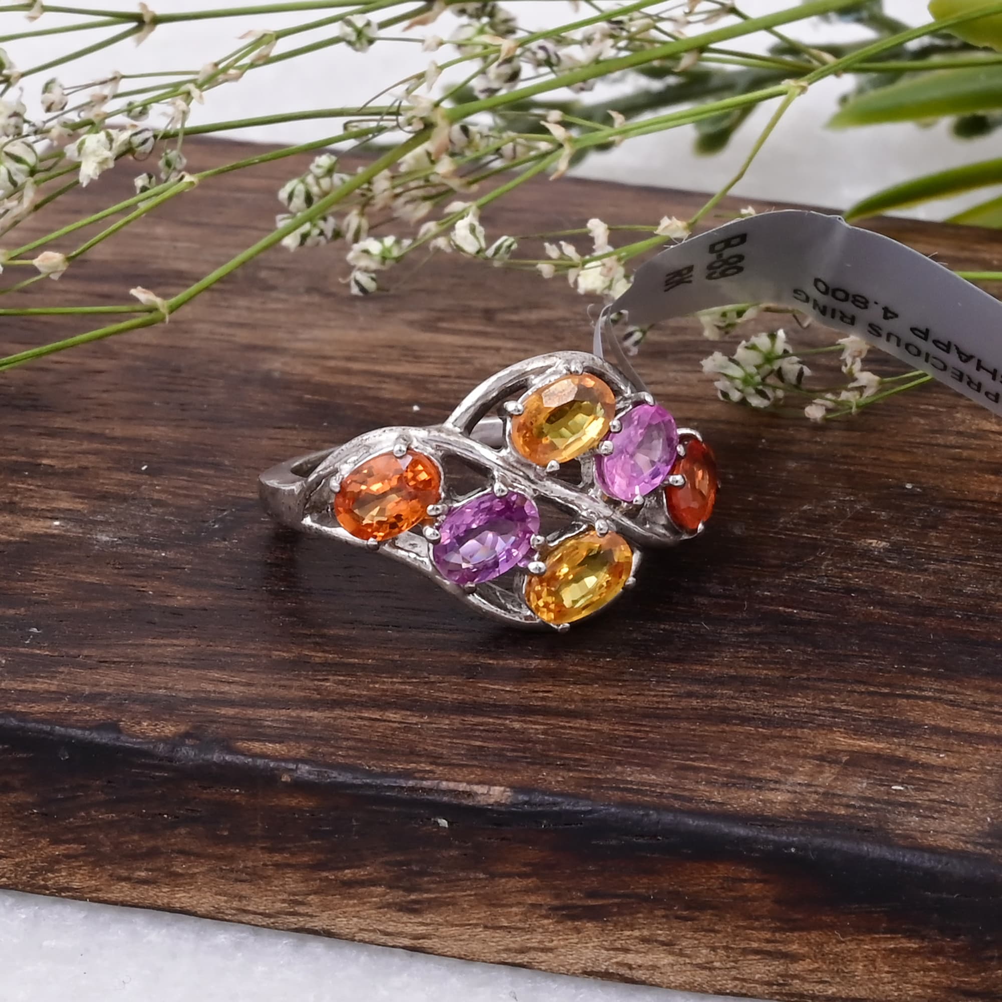 Sunset Bloom Sapphire Ring