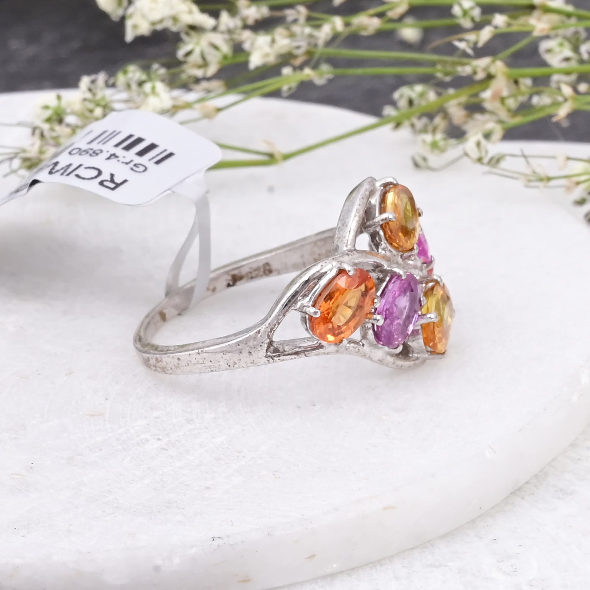 Sunset Bloom Sapphire Ring