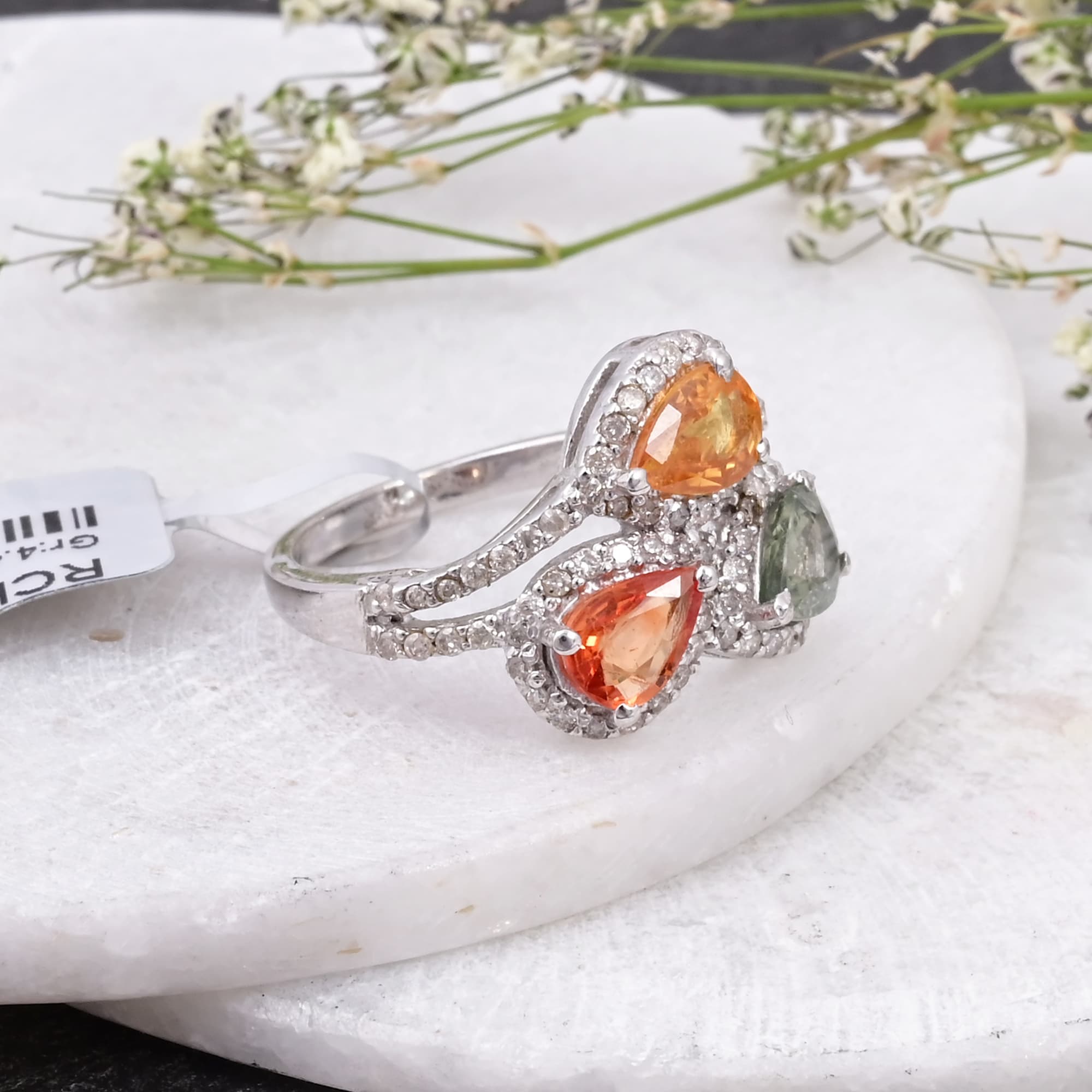 Aurora Trinity Sapphire Ring alternate view