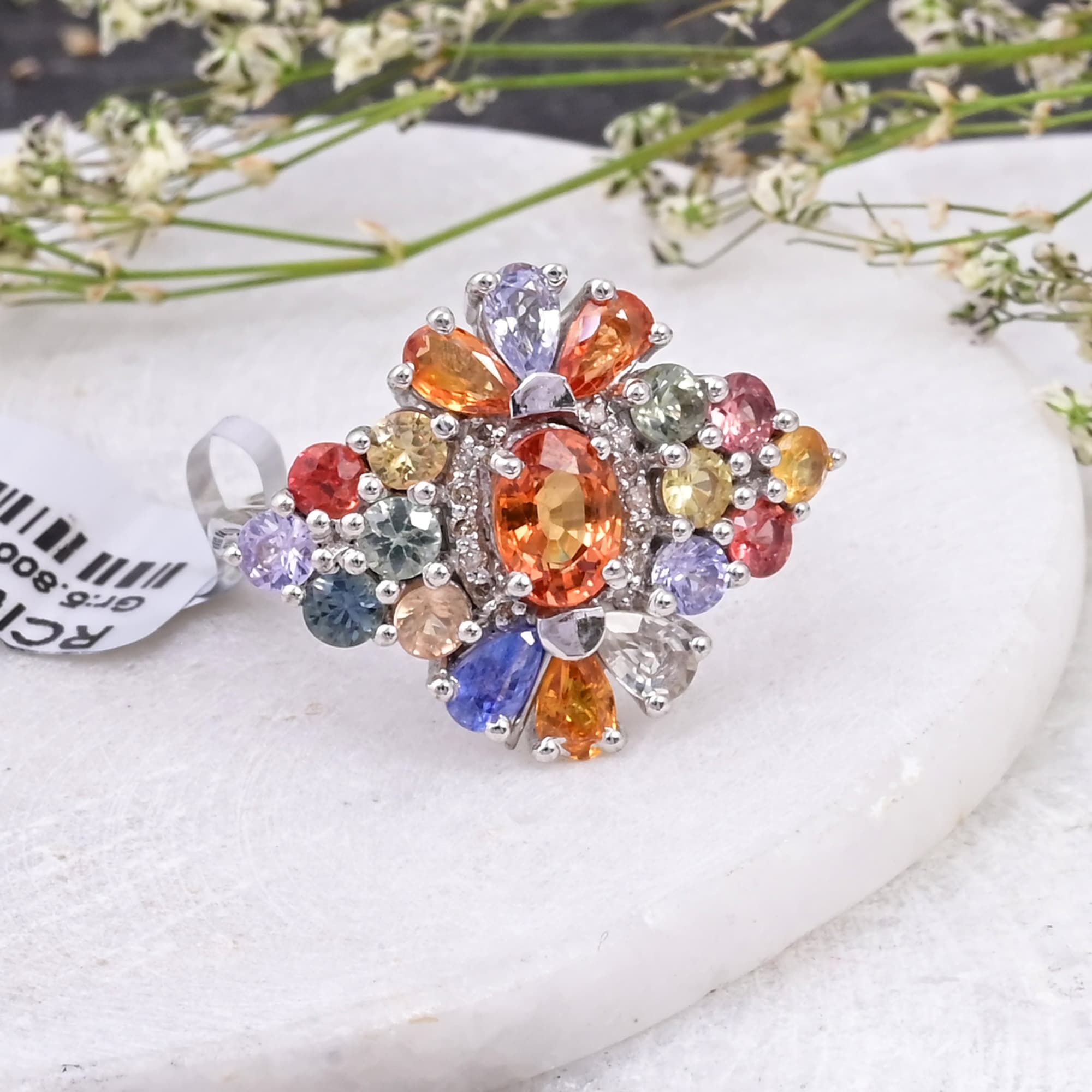 Celestial Bloom Multi Sapphire Ring