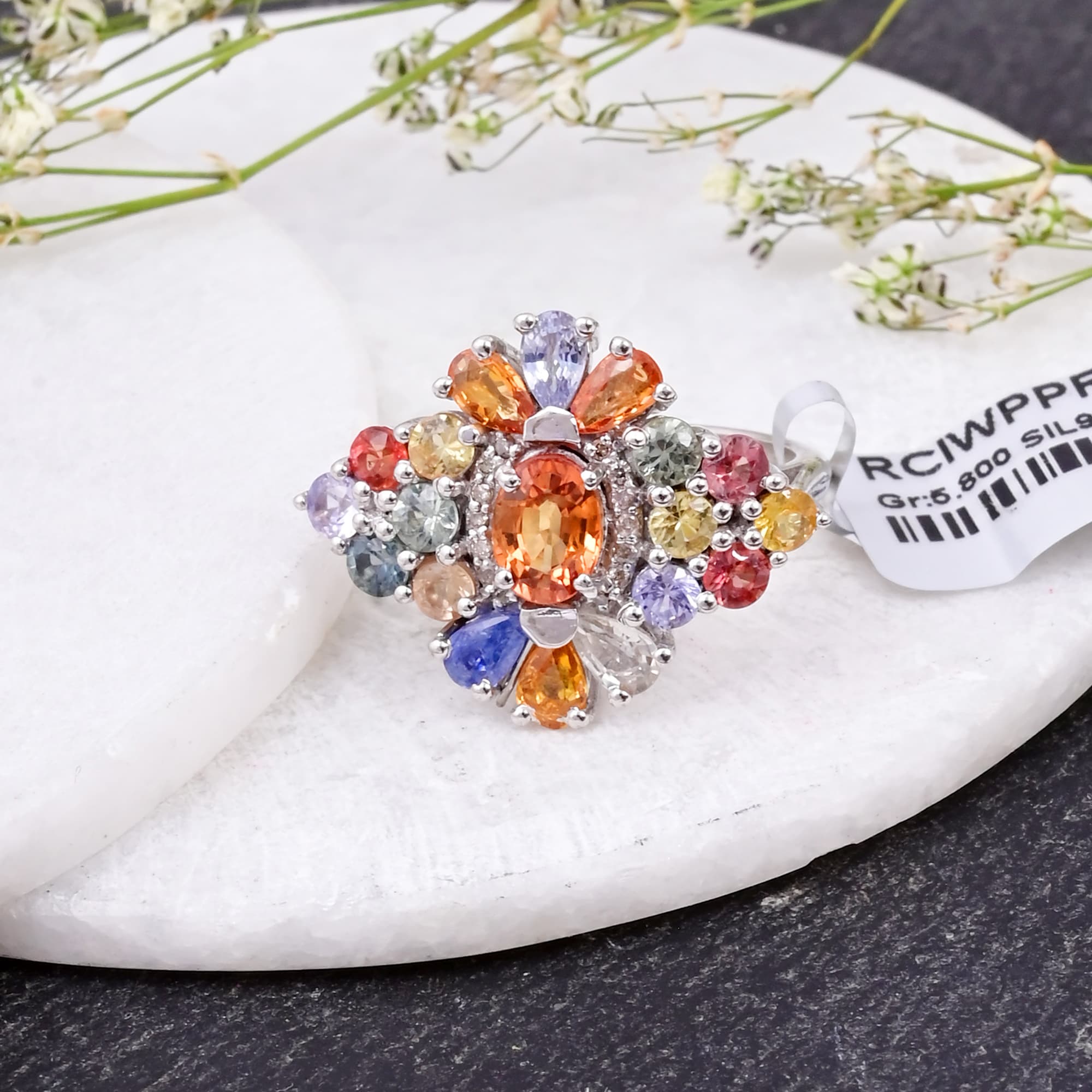 Celestial Bloom Multi Sapphire Ring alternate view