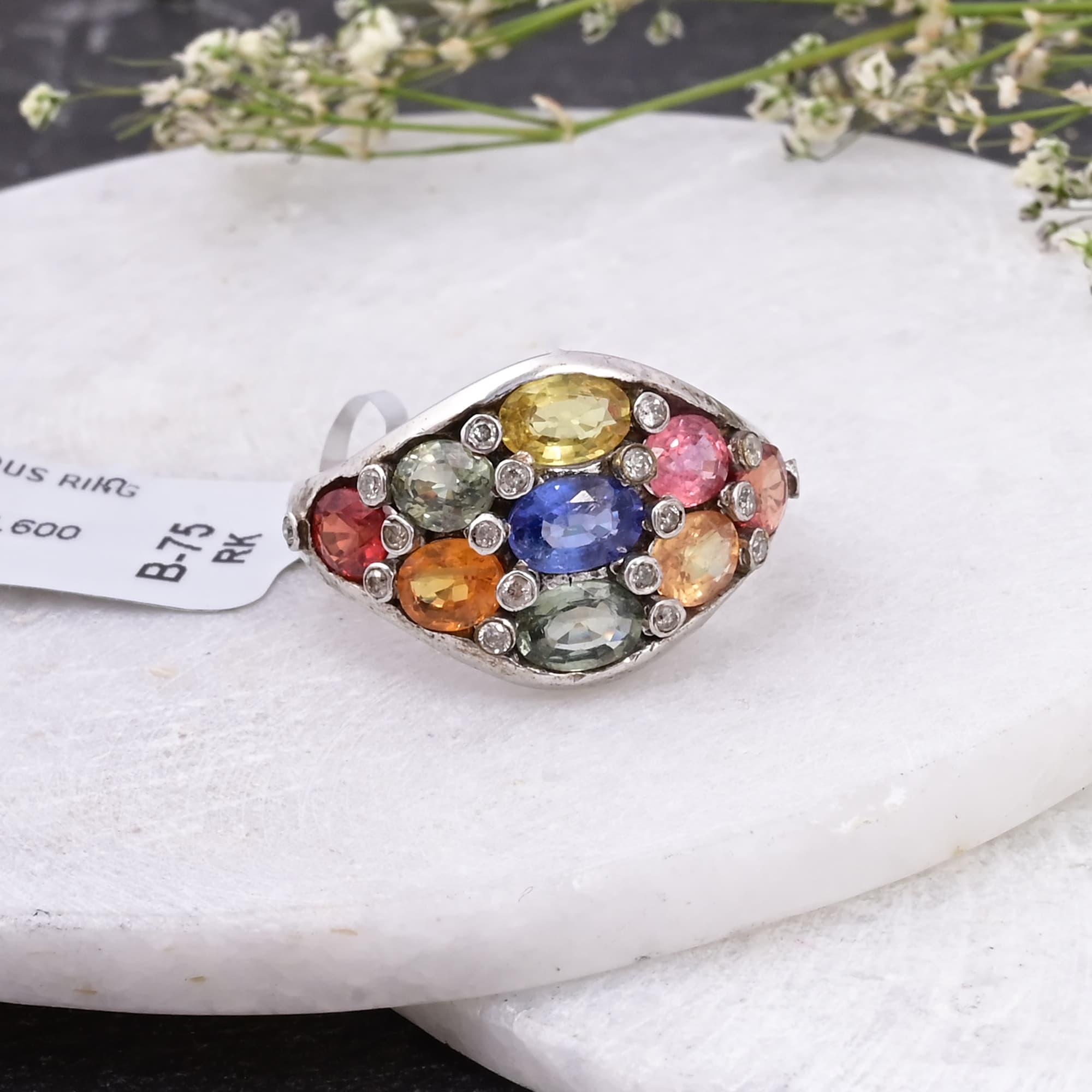 Prismatic Sapphire Mosaic Ring alternate view