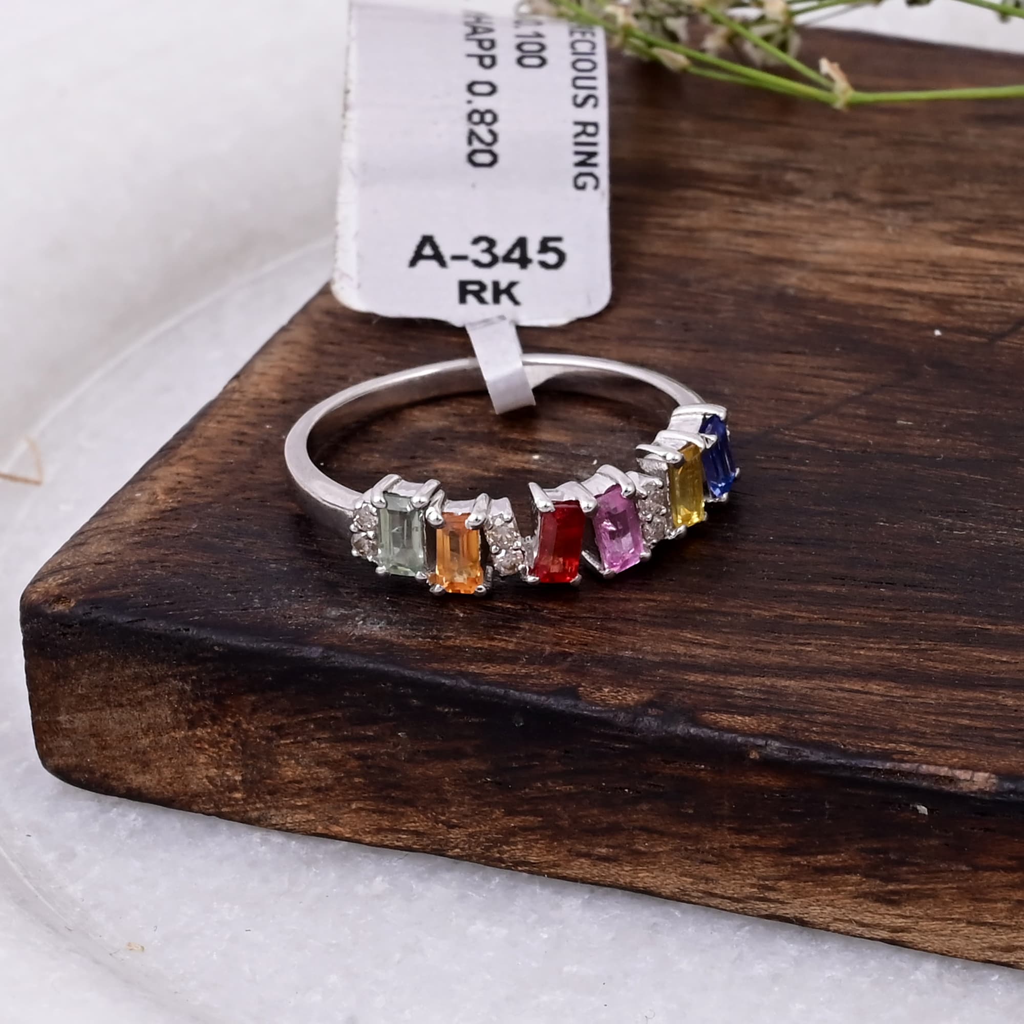 Spectrum Bar Multi Sapphire Ring alternate view