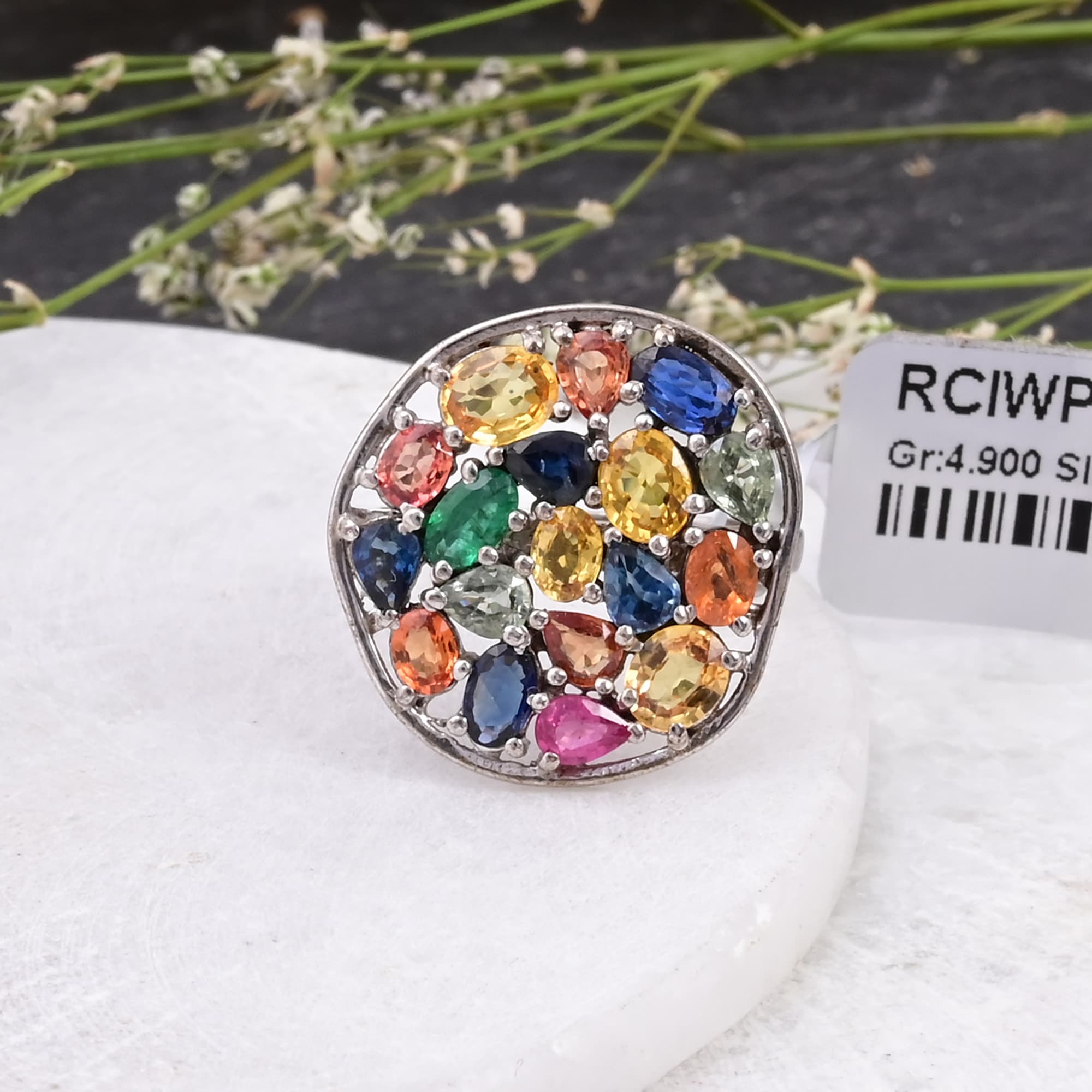 Mosaic Harmony Multi Sapphire Ring