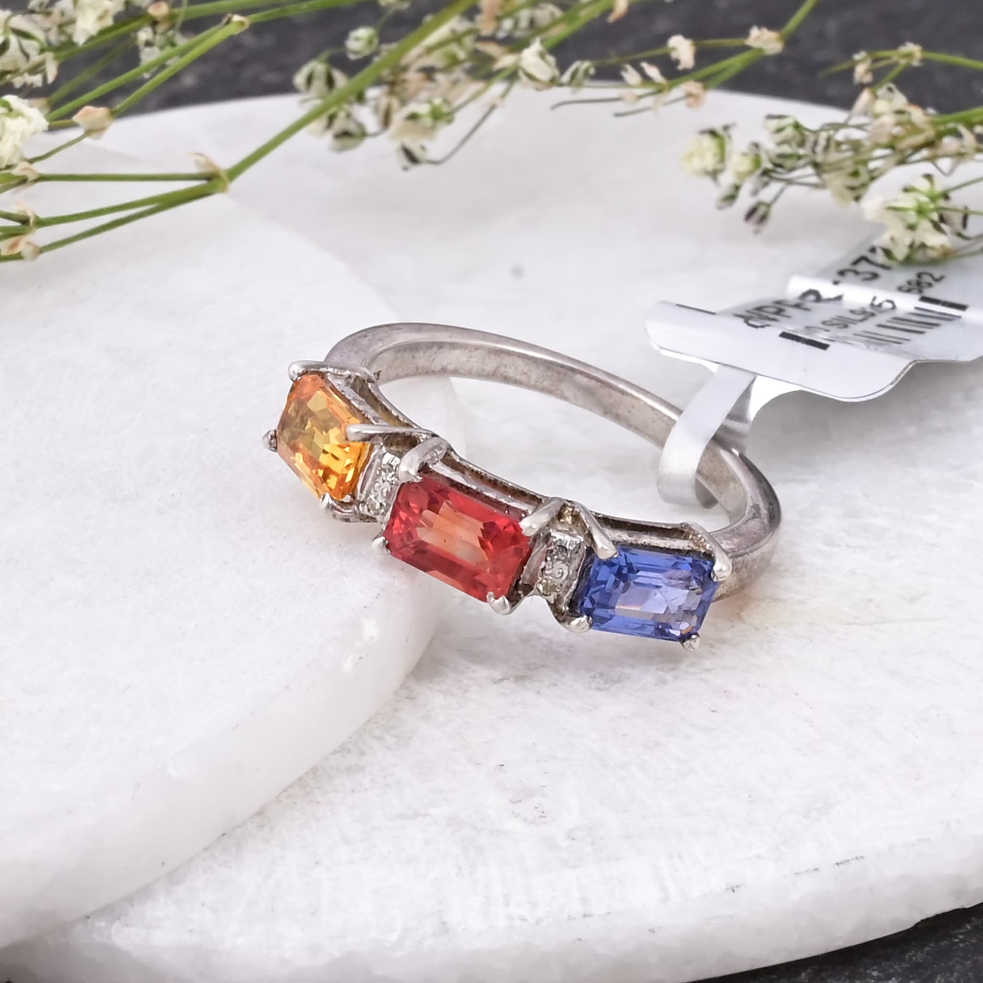 Trinity Spectrum Sapphire Ring
