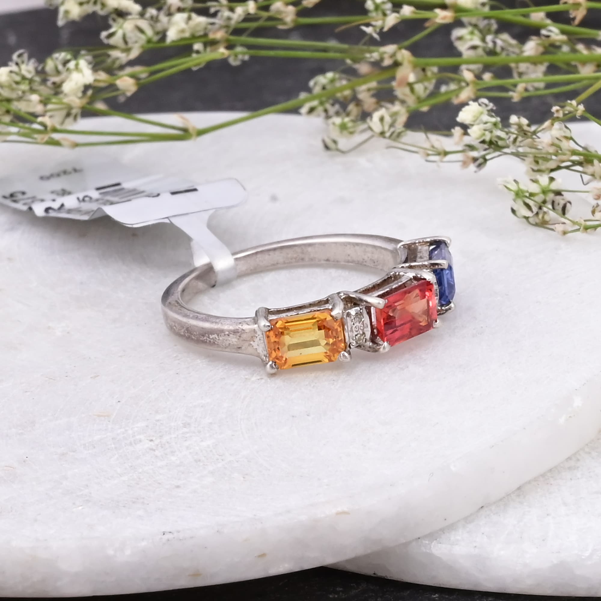 Trinity Spectrum Sapphire Ring alternate view
