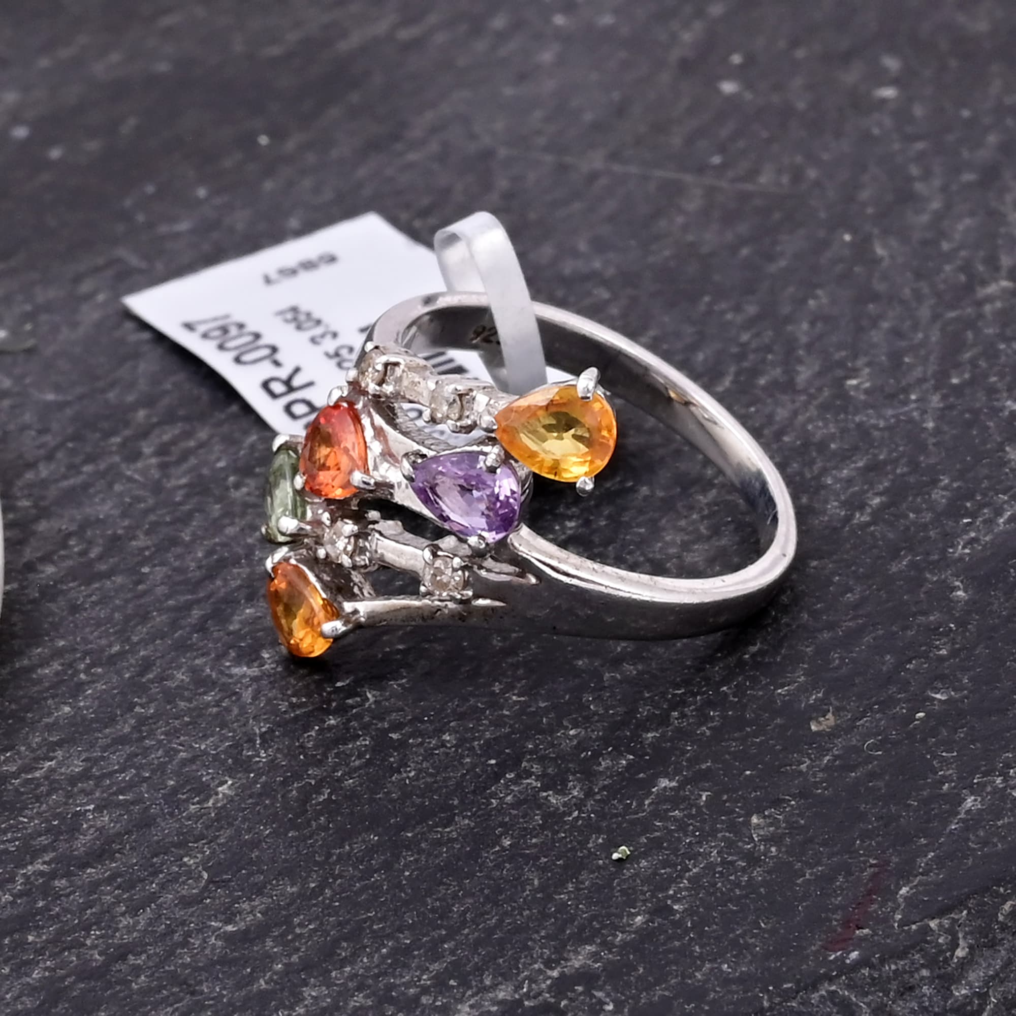Aurora Cascade Multi Sapphire Ring