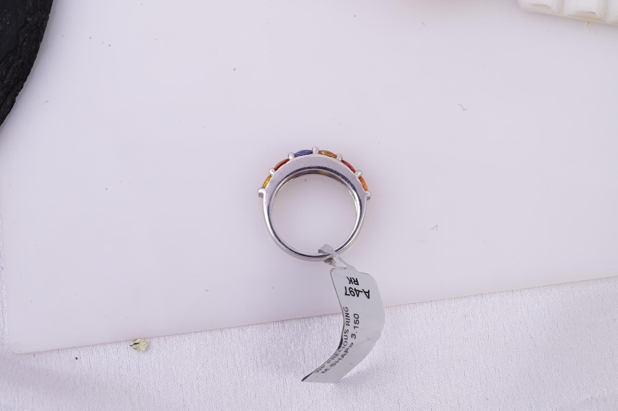 Rainbow Harmony Sapphire Band Ring