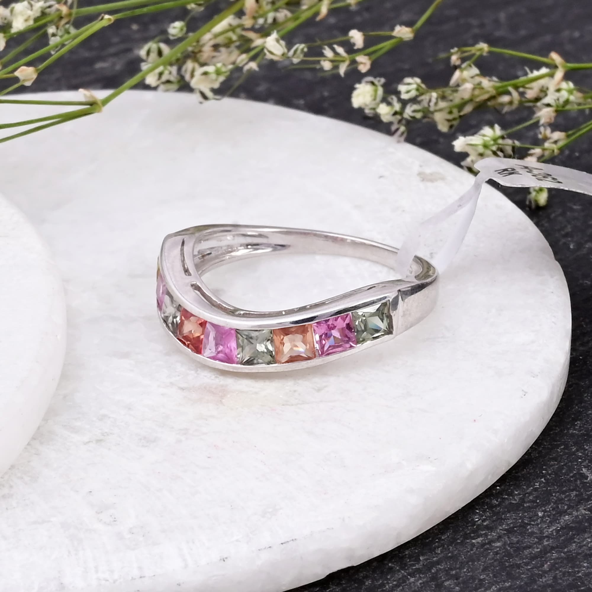 Pastel Prism Sapphire Curve Ring alternate view