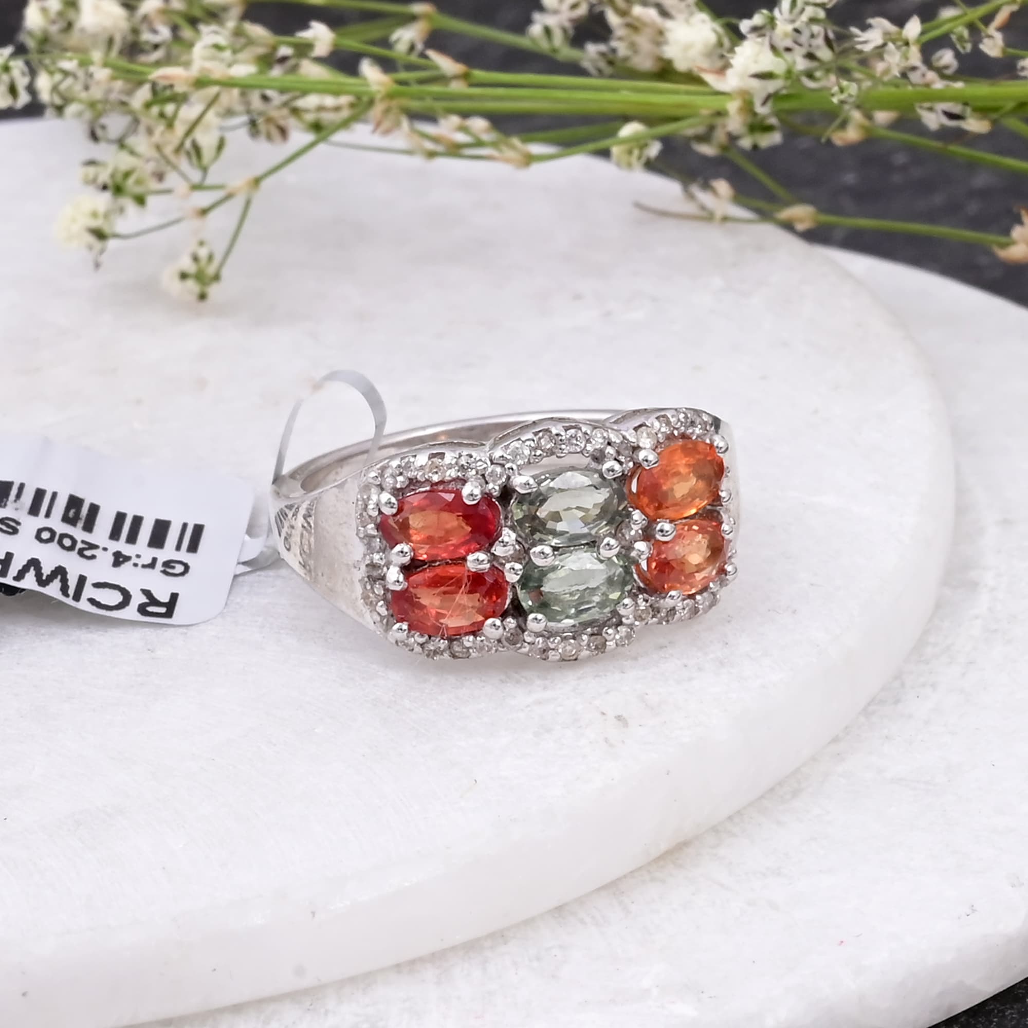 Aurora Sapphire Cluster Ring