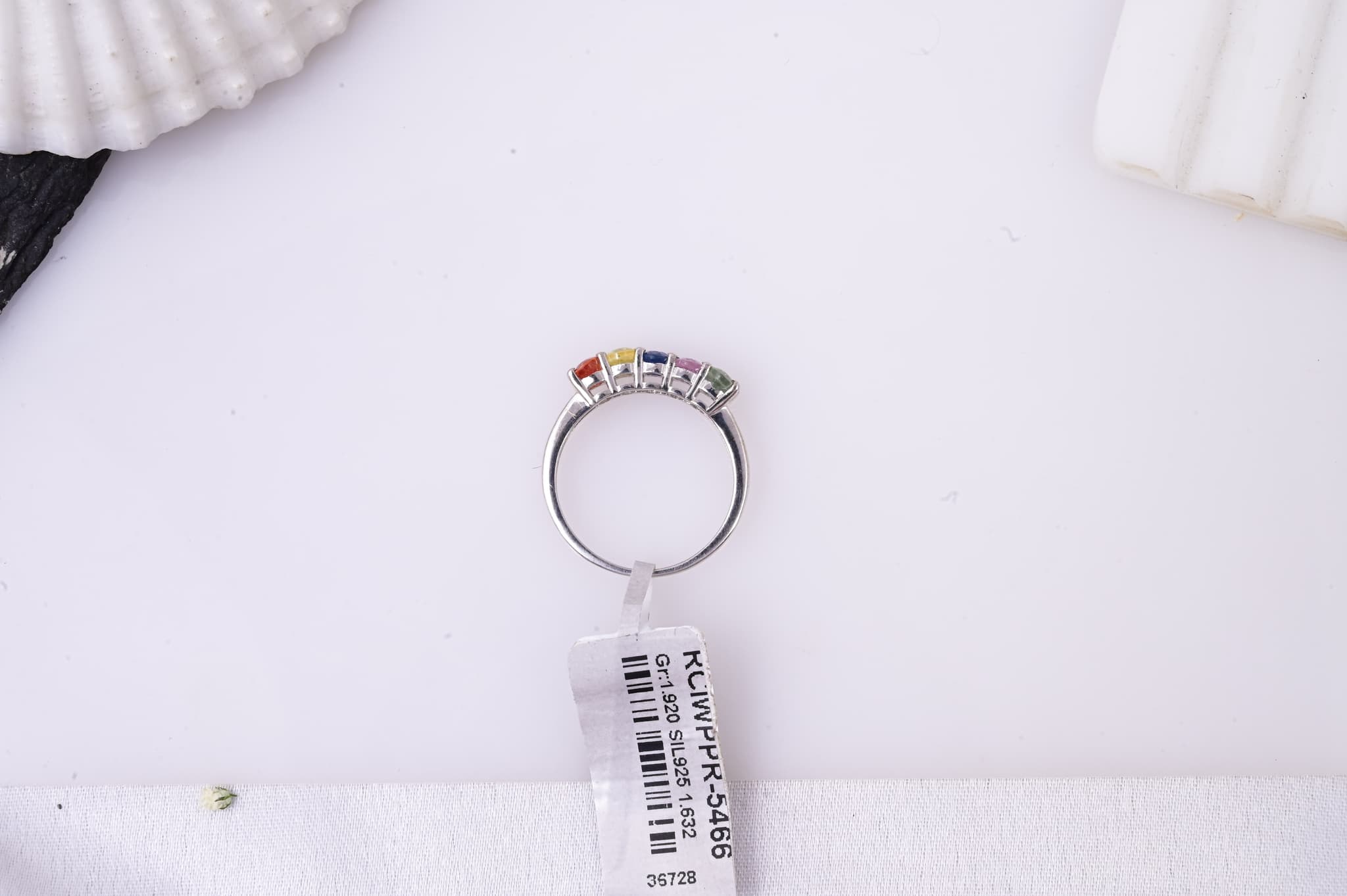 Rainbow Sapphire Five Stone Ring