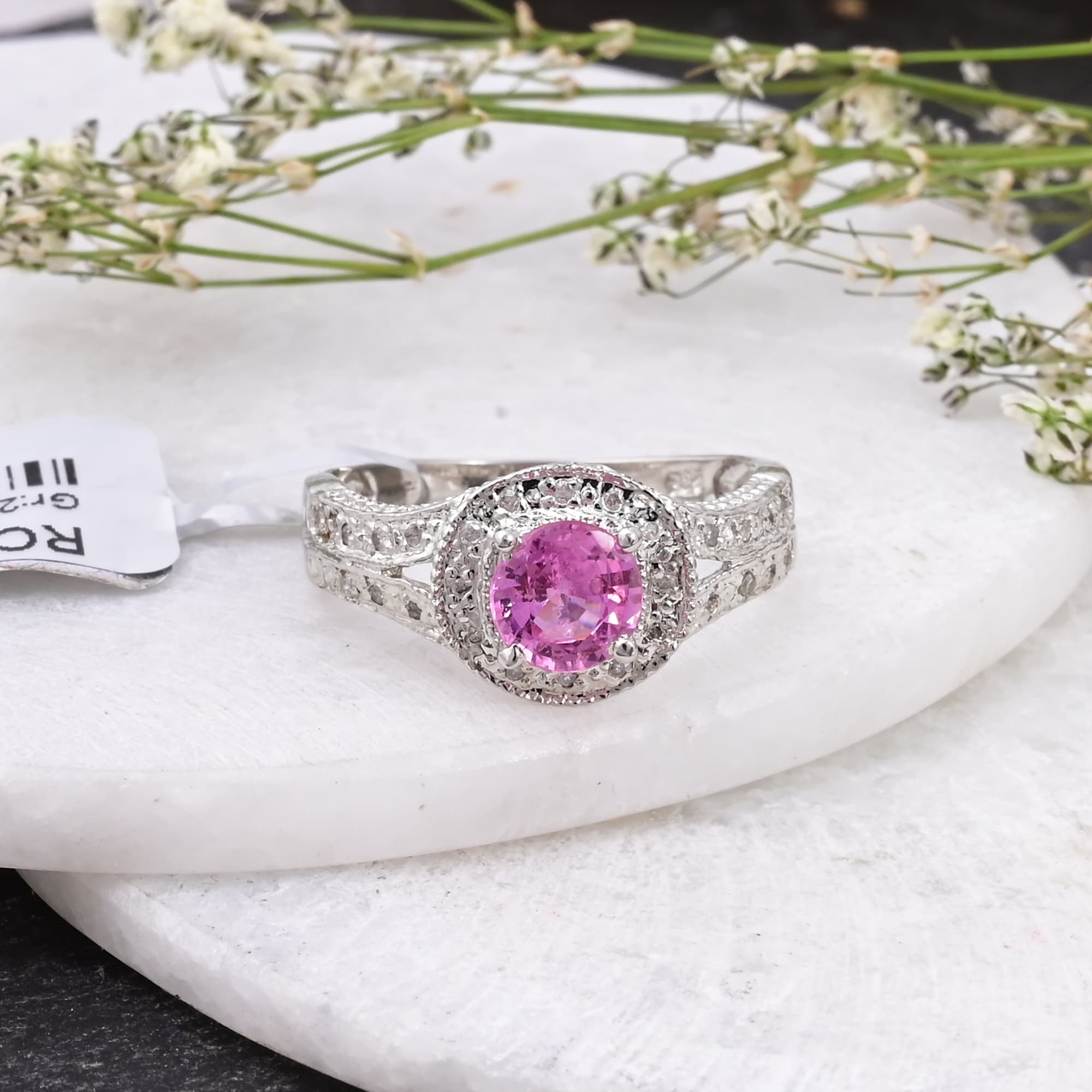 Blush Radiance Pink Sapphire Halo Ring