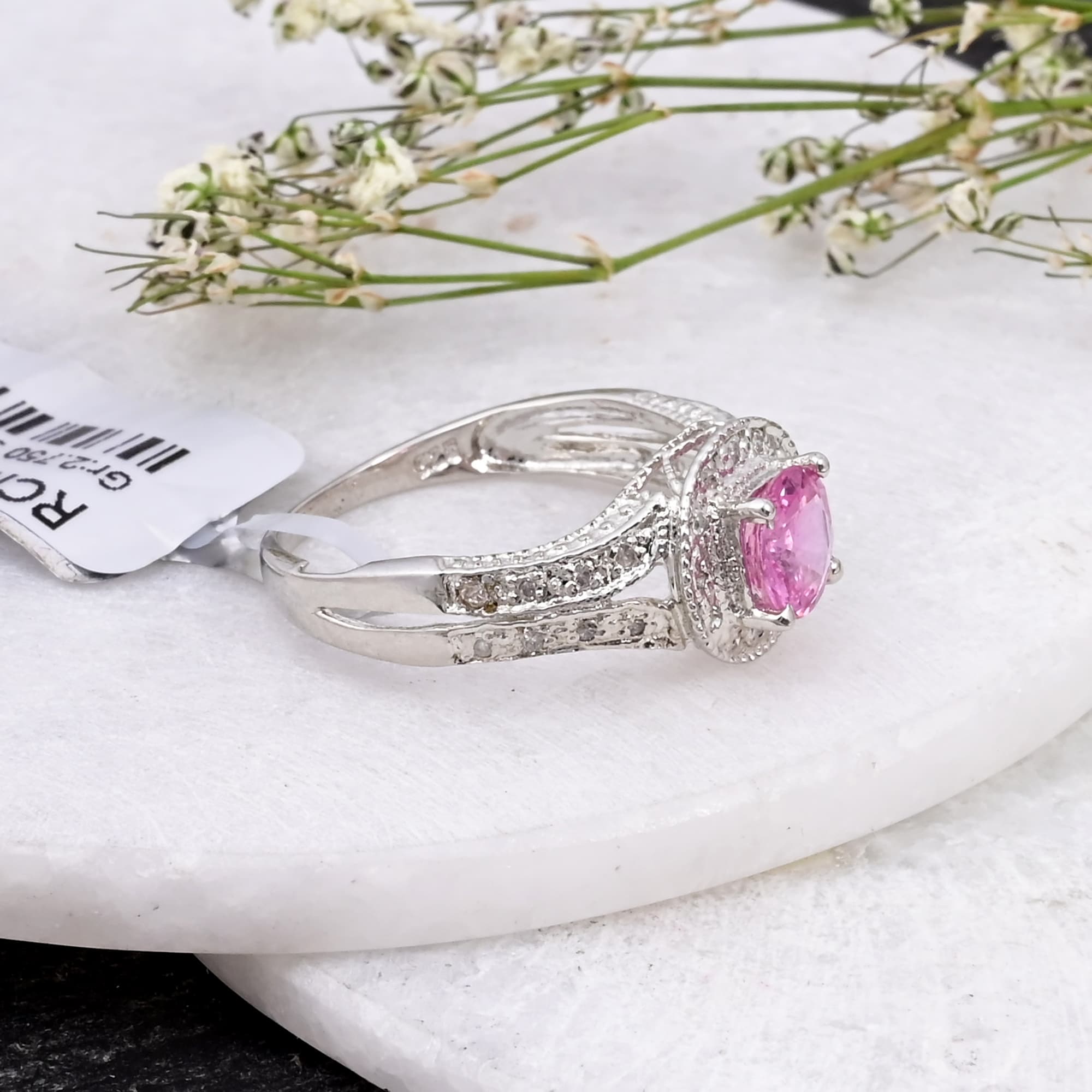 Blush Radiance Pink Sapphire Halo Ring alternate view