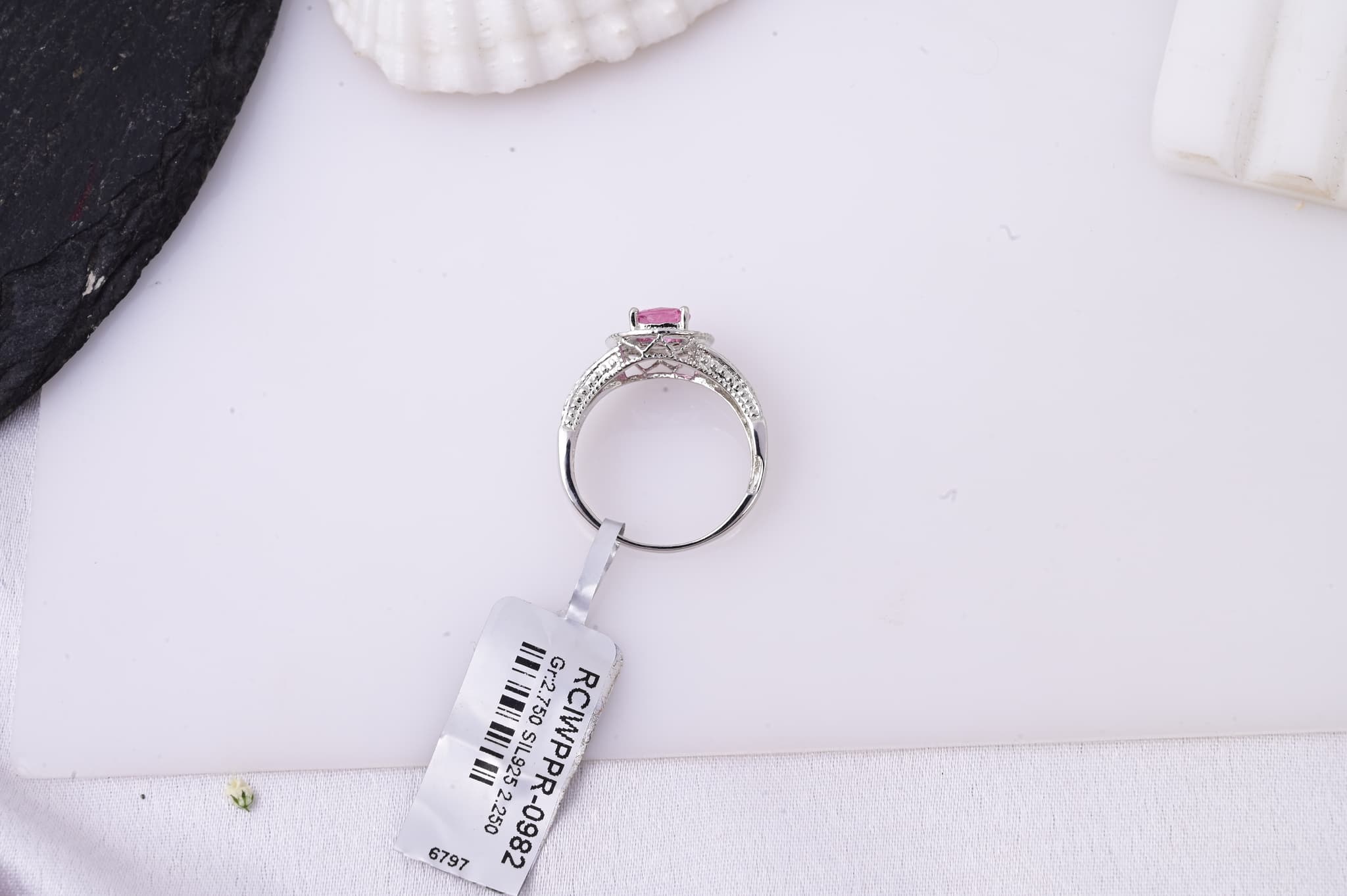 Blush Radiance Pink Sapphire Halo Ring