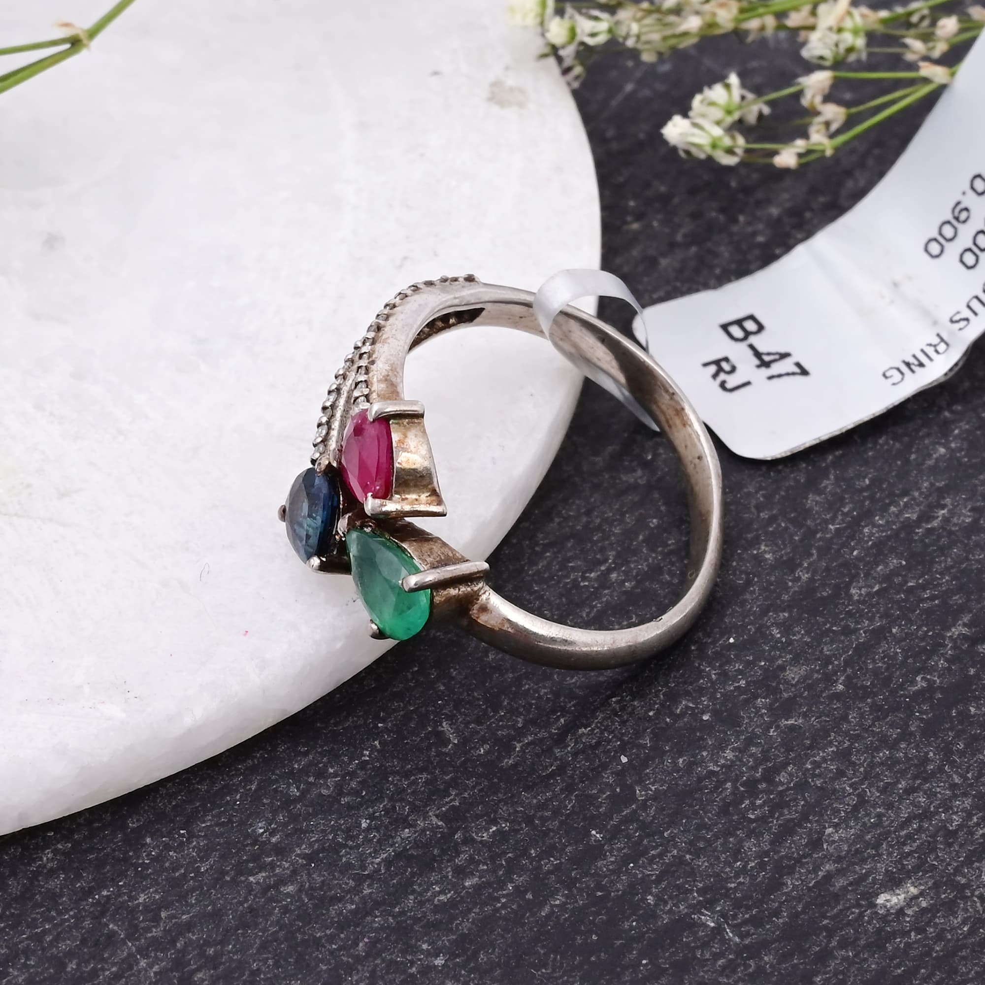 Trinity Harmony Gemstone Ring