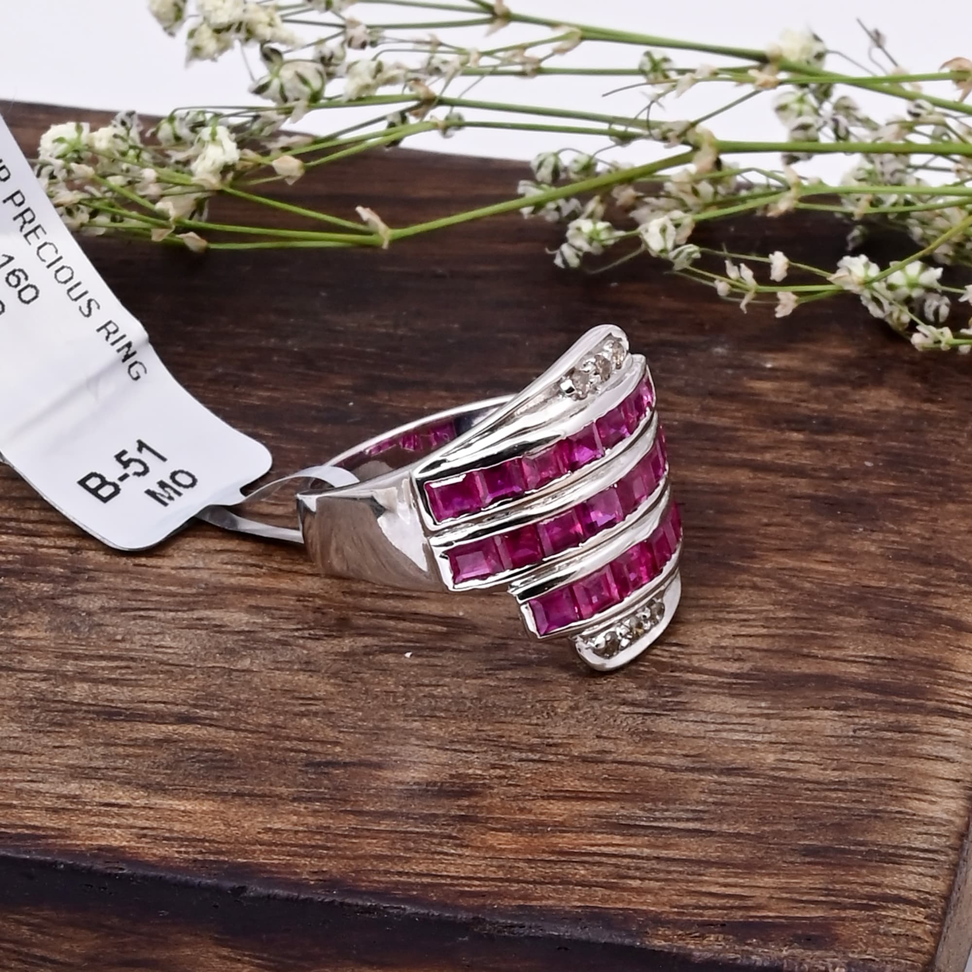 Crimson Cascade Ruby Ring