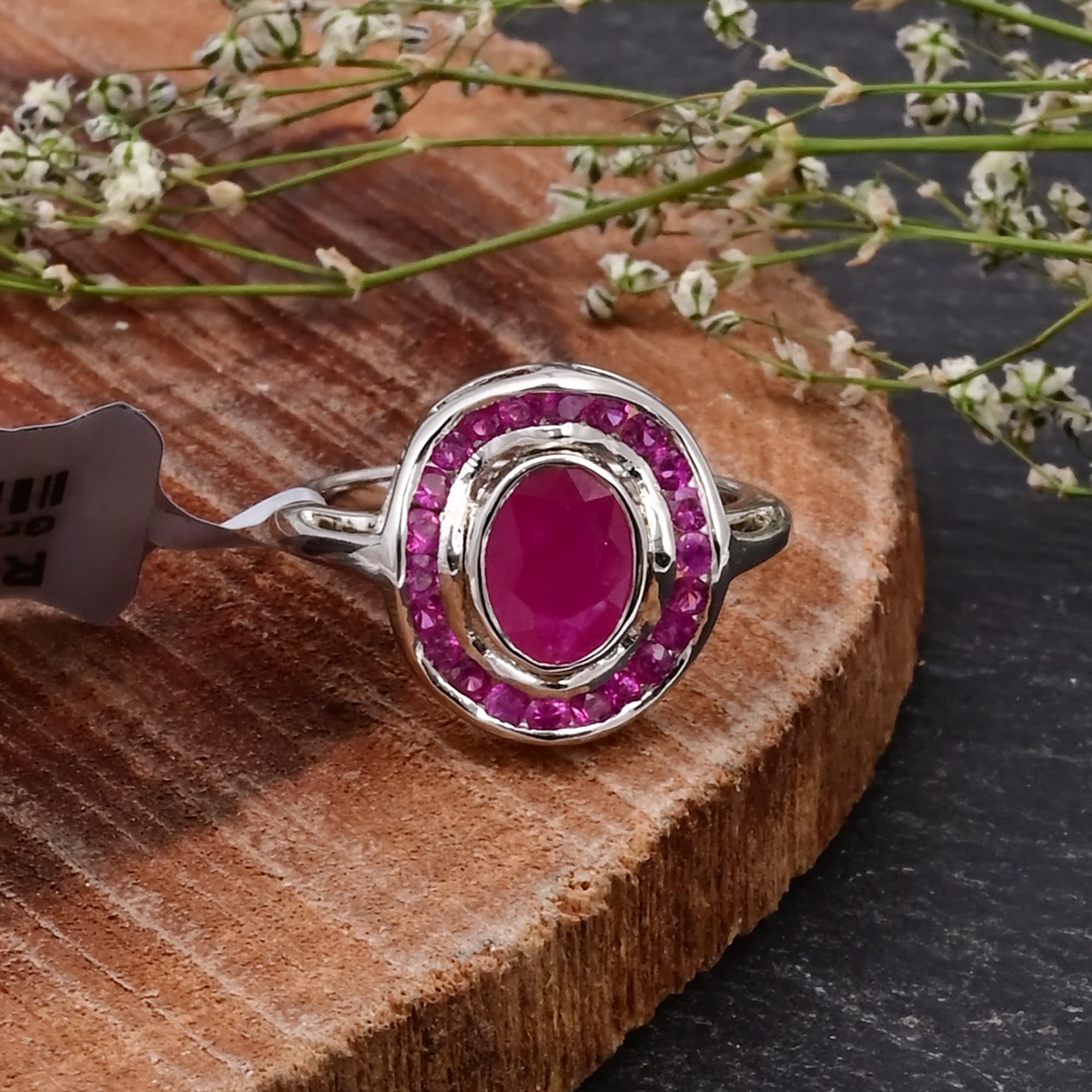 Royal Ruby Halo Ring