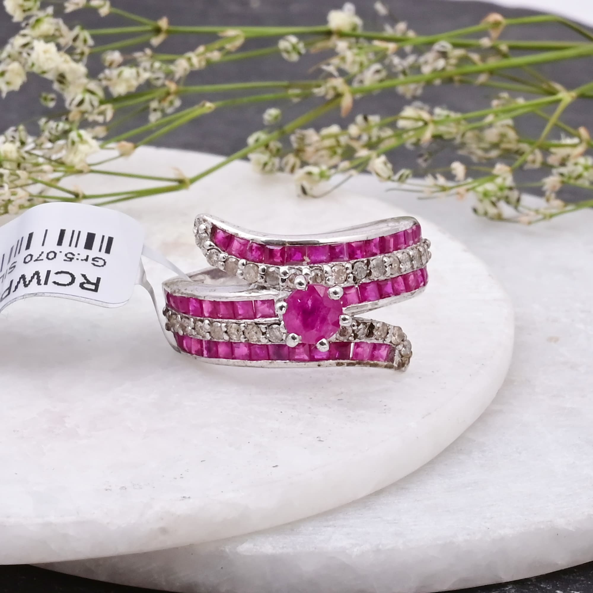 Crimson Elegance Ruby Diamond Ring