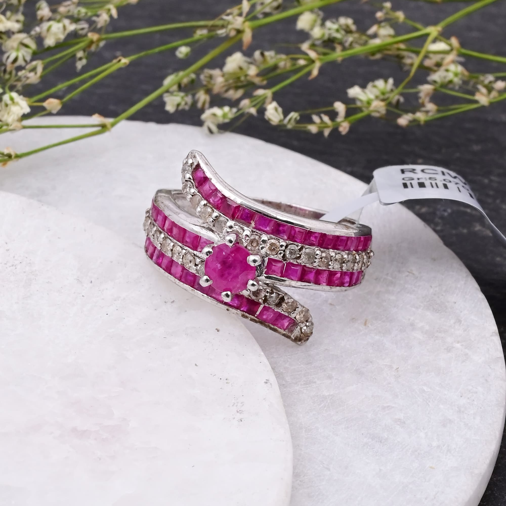 Crimson Elegance Ruby Diamond Ring