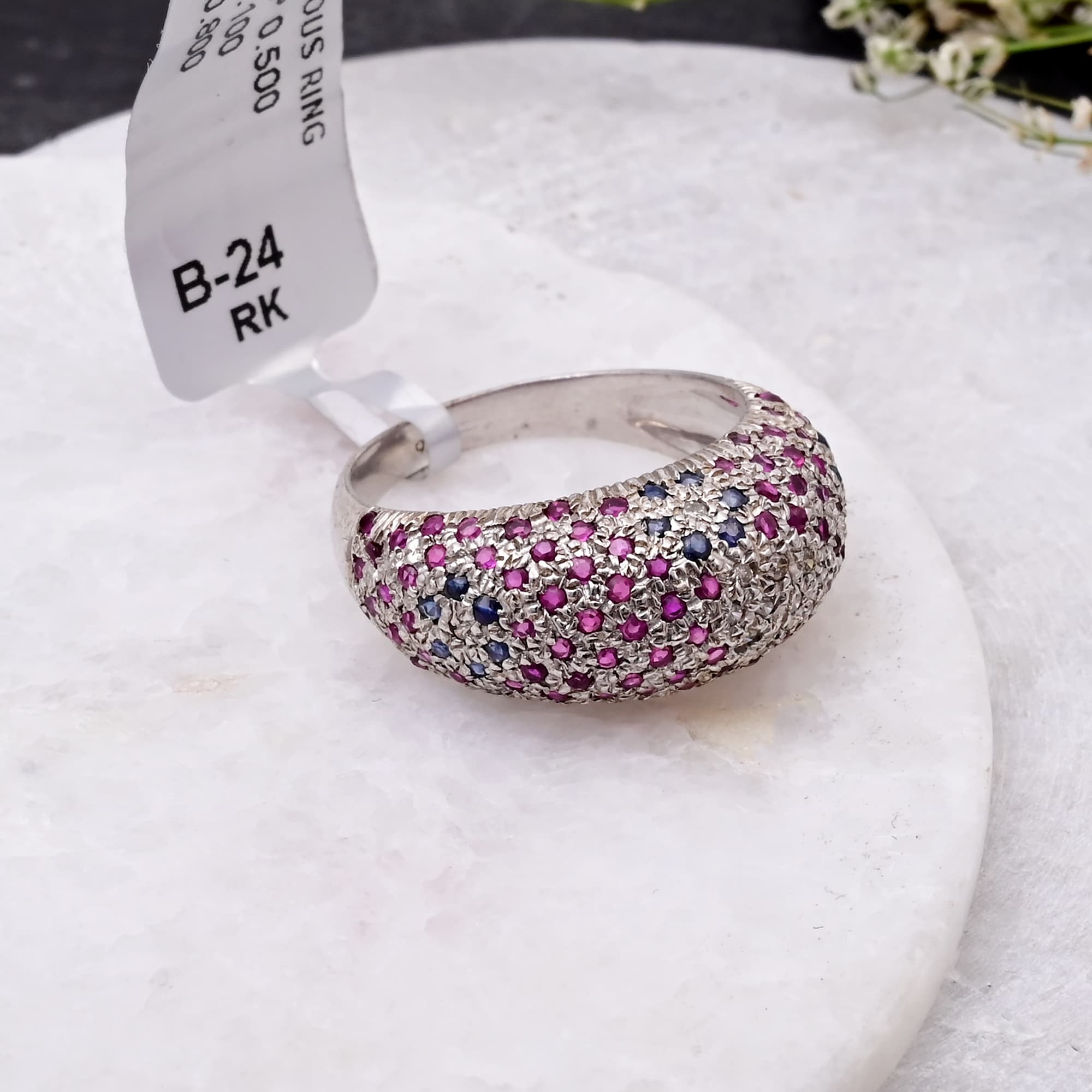 Celestial Pavé Ruby & Blue Sapphire Ring