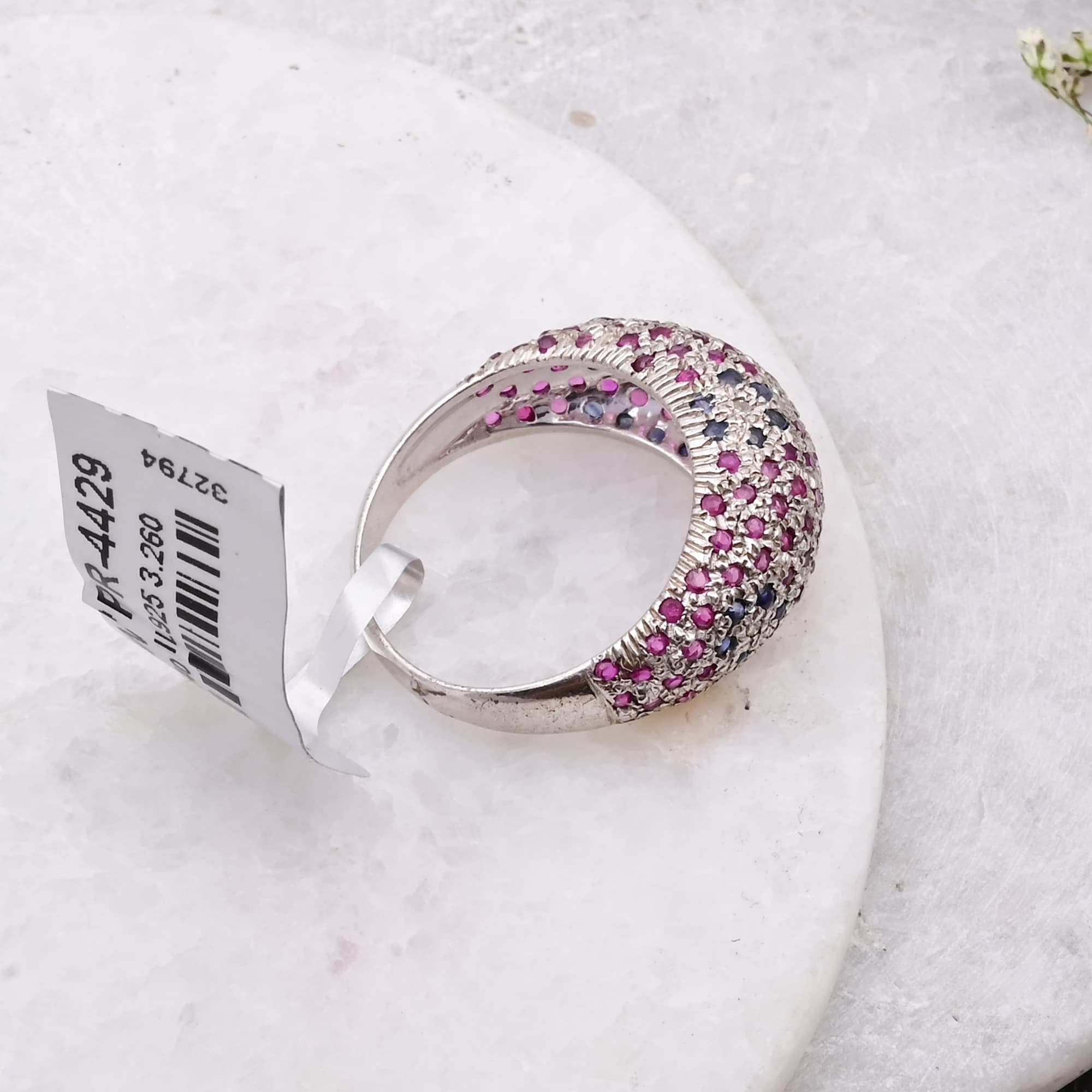 Celestial Pavé Ruby & Blue Sapphire Ring