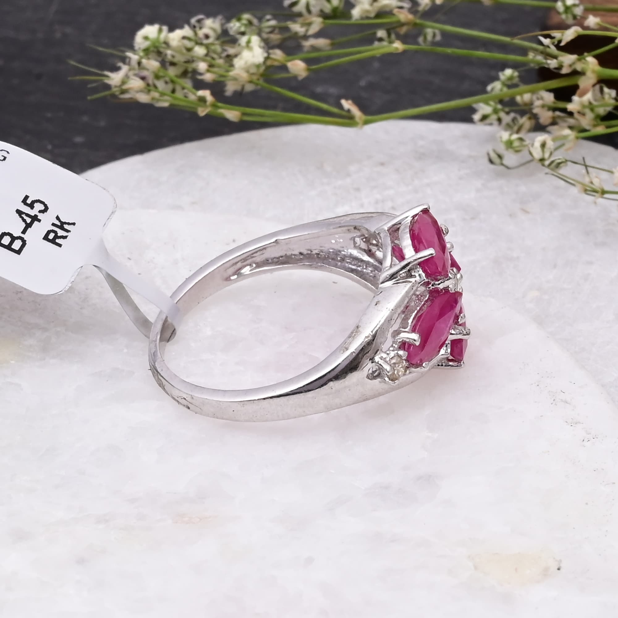Ruby Petal Diamond Bloom Ring