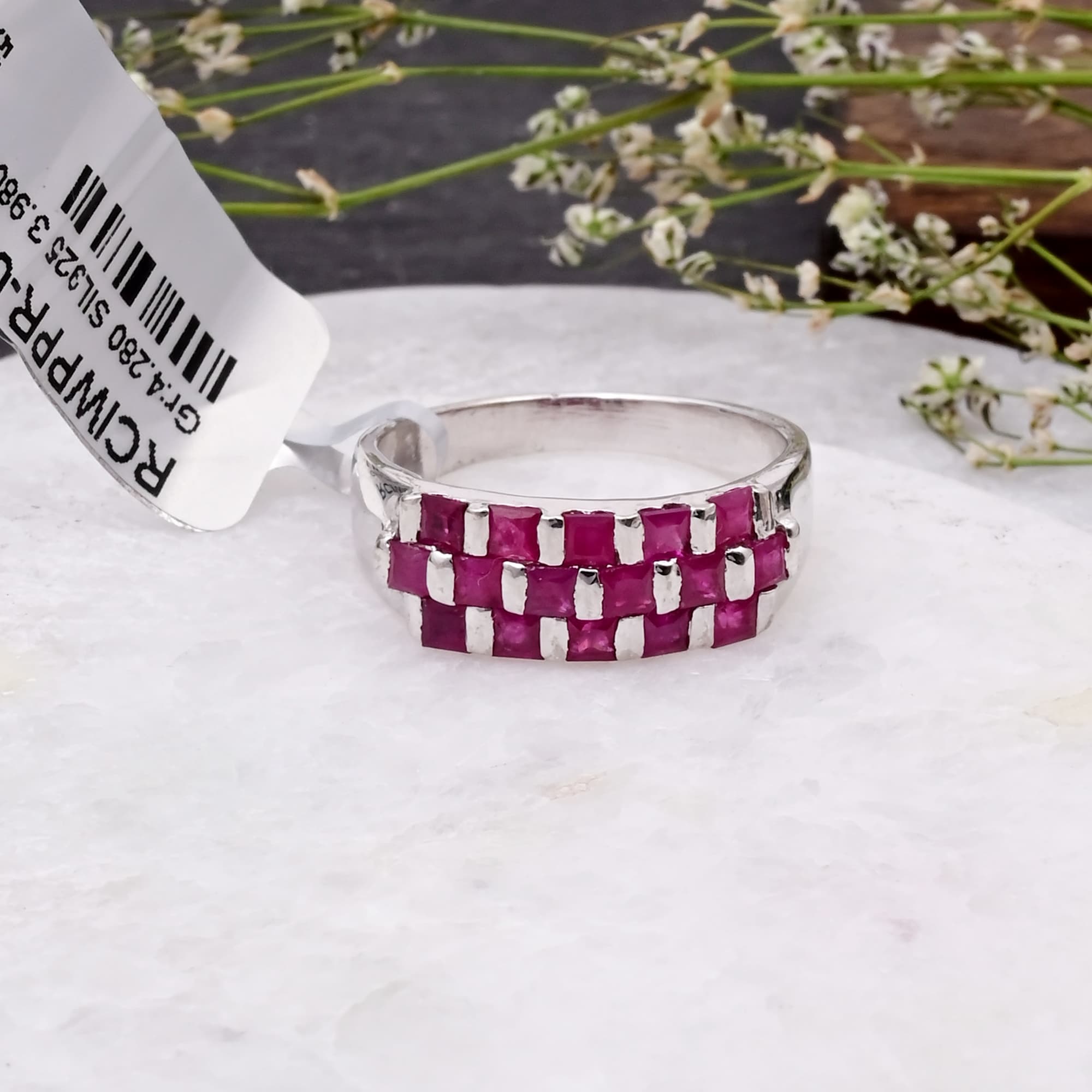 Ruby Mosaic Band Ring