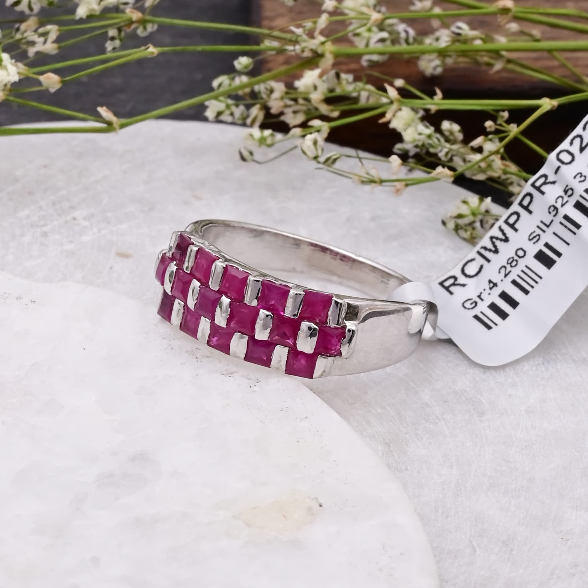Ruby Mosaic Band Ring