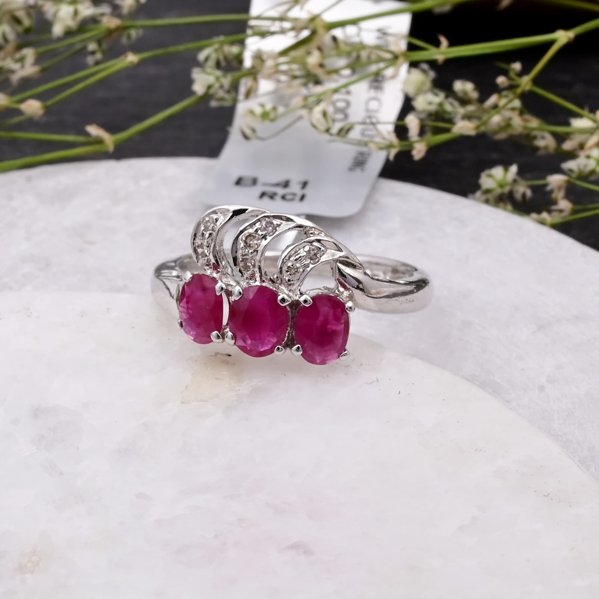 Ruby Trinity Spark Ring