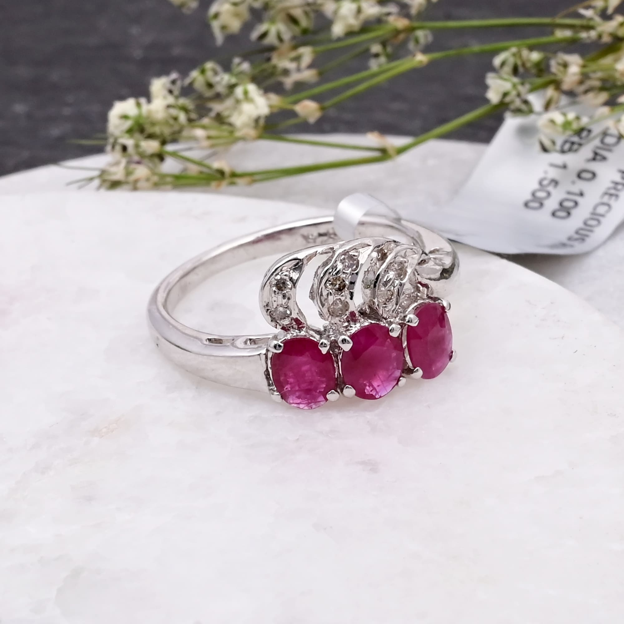 Ruby Trinity Spark Ring alternate view
