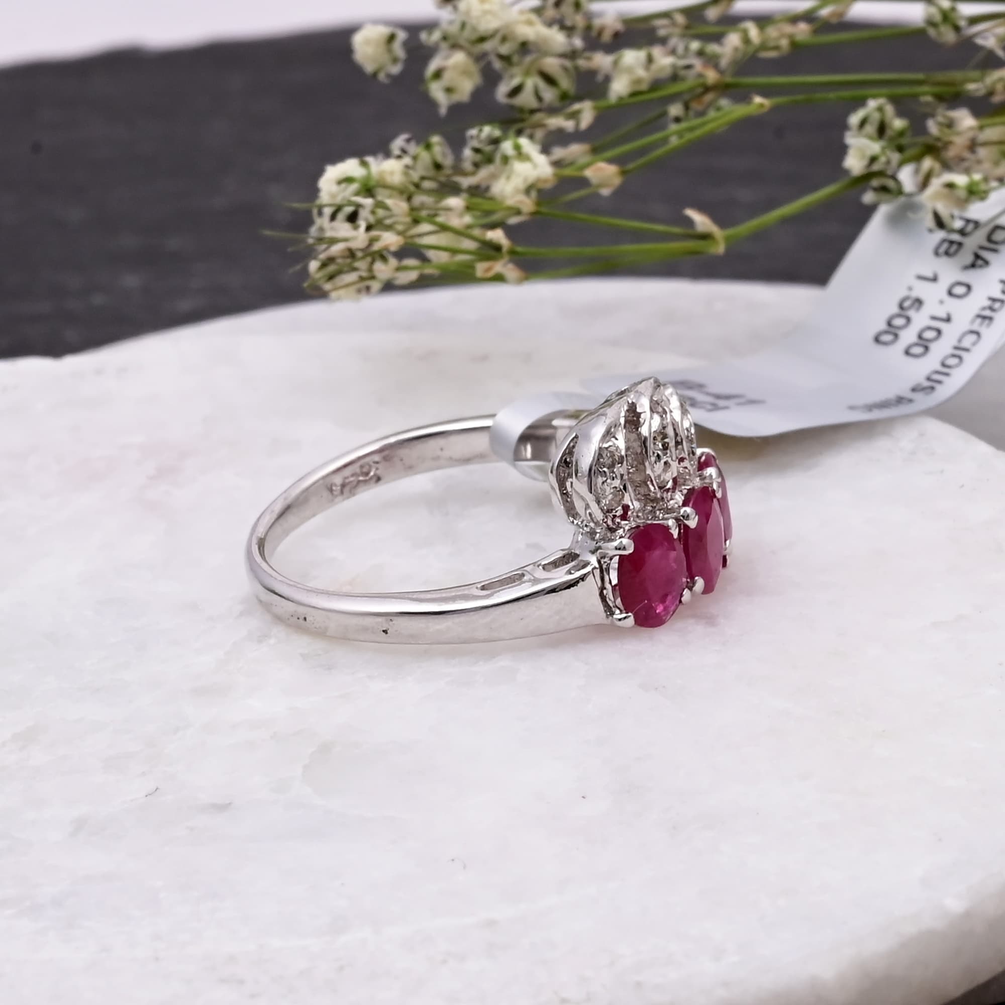 Ruby Trinity Spark Ring