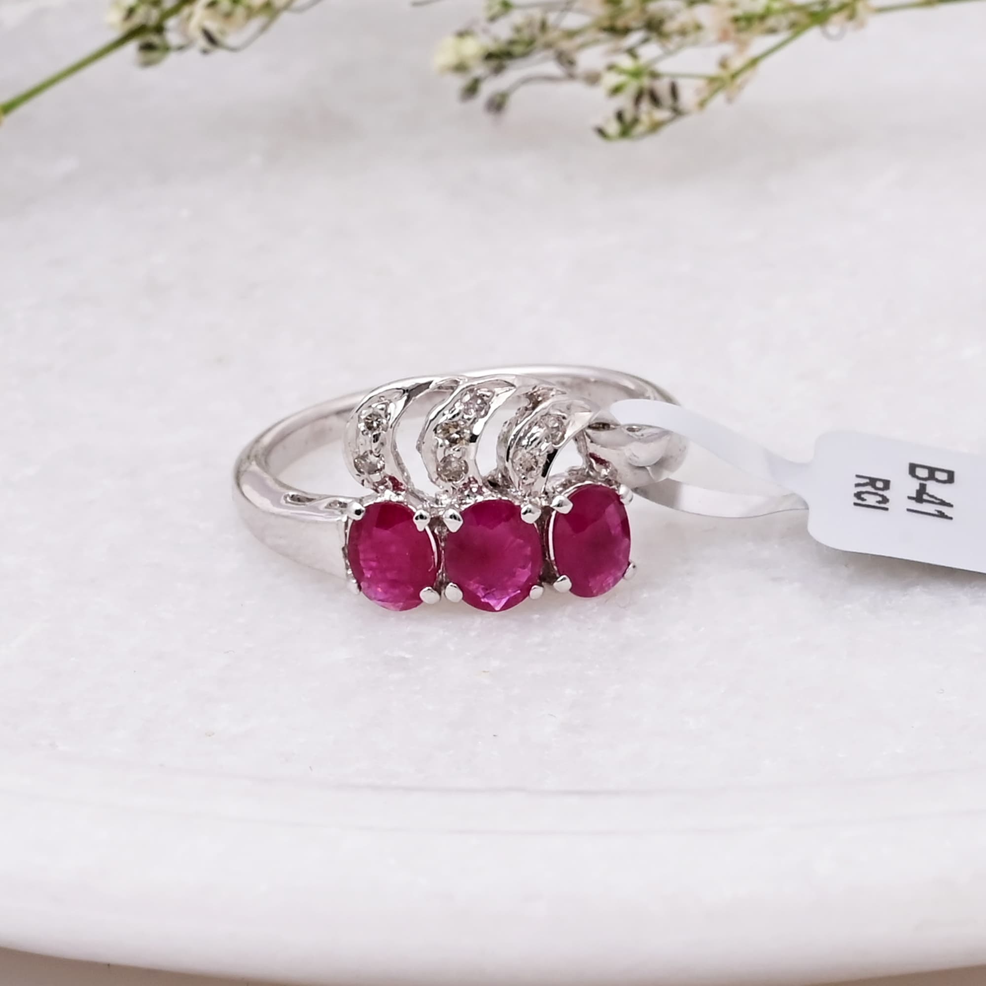 Ruby Trinity Spark Ring