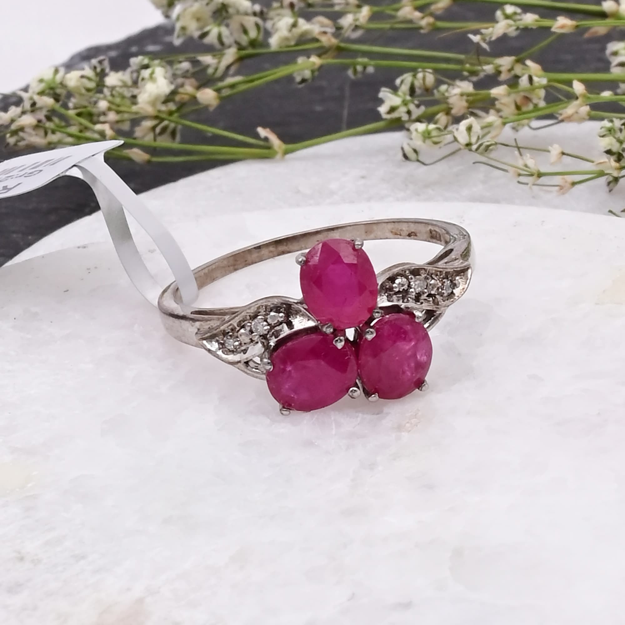 Vintage Ruby Blossom Ring