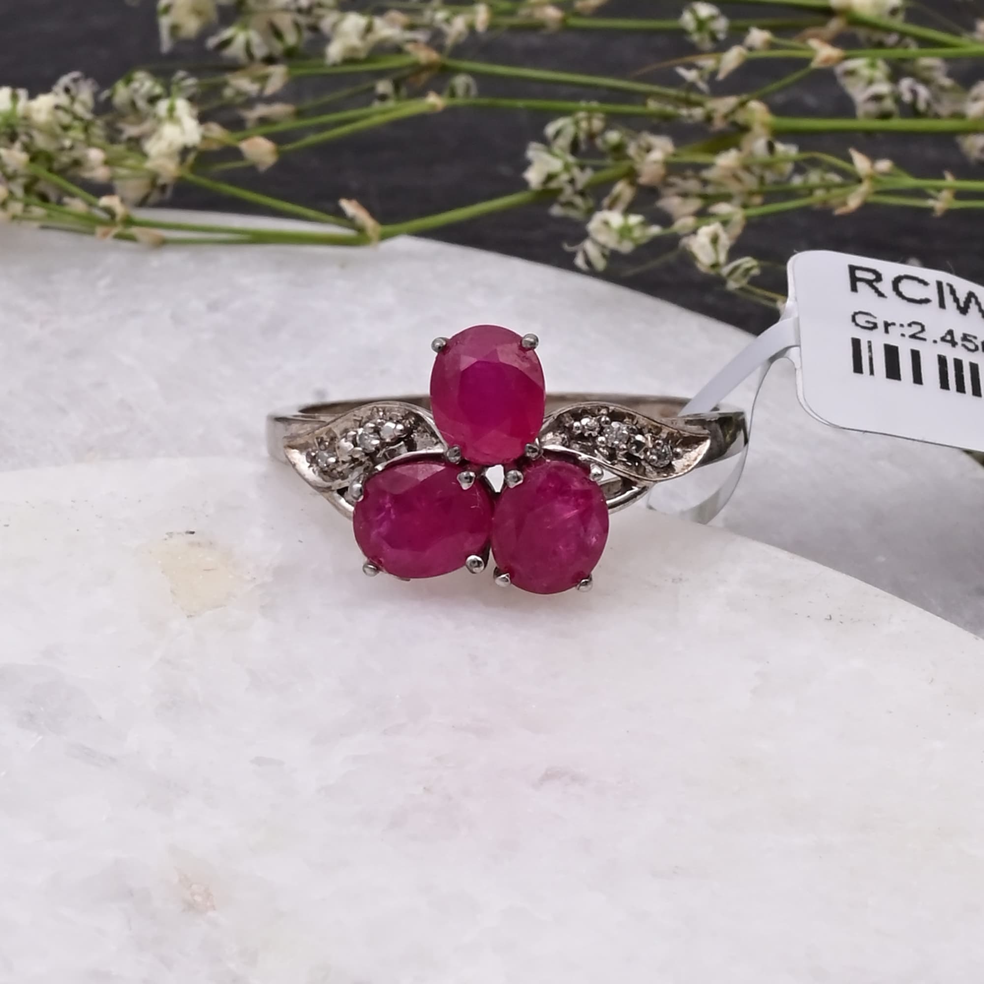 Vintage Ruby Blossom Ring