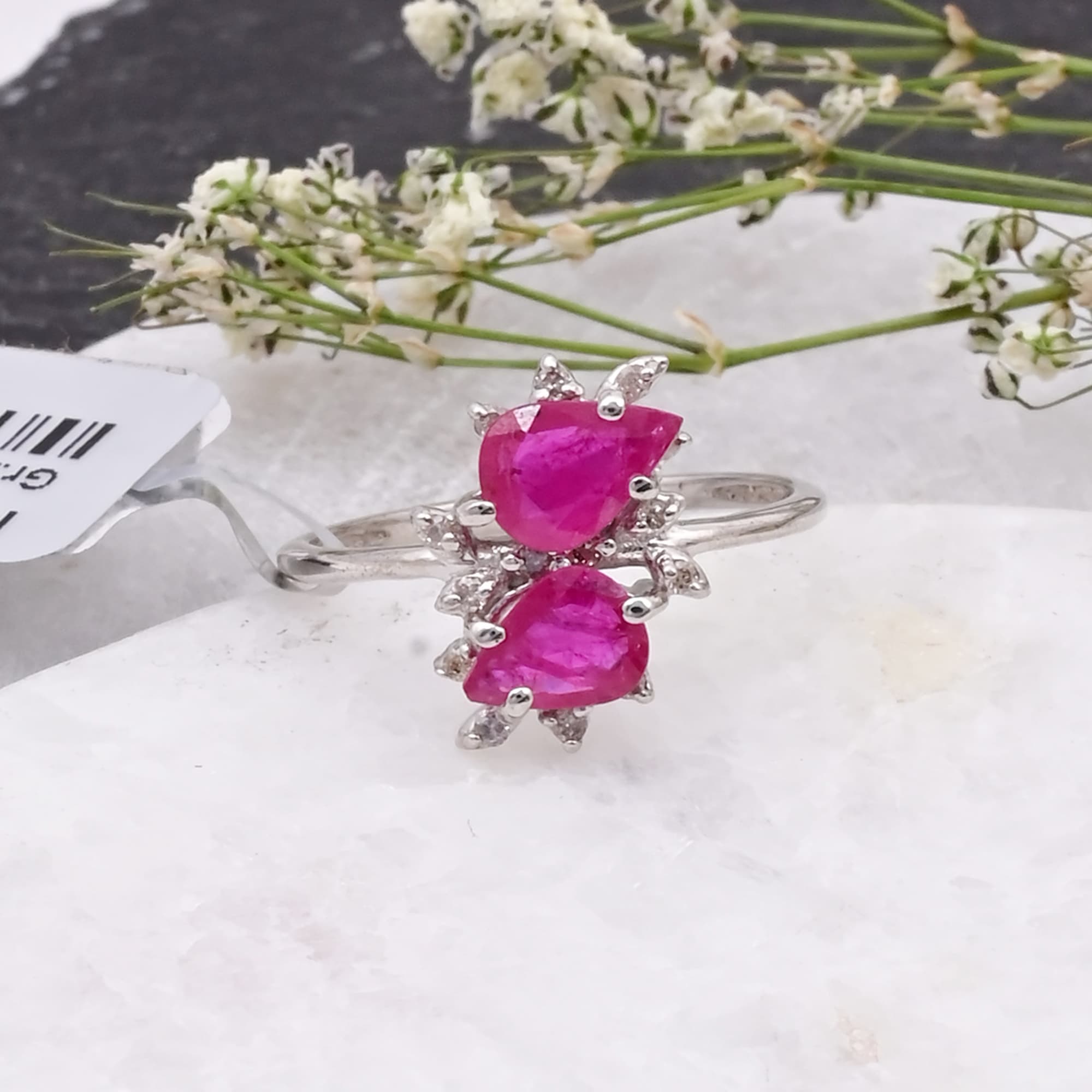 Ruby Dewdrop Bloom Ring