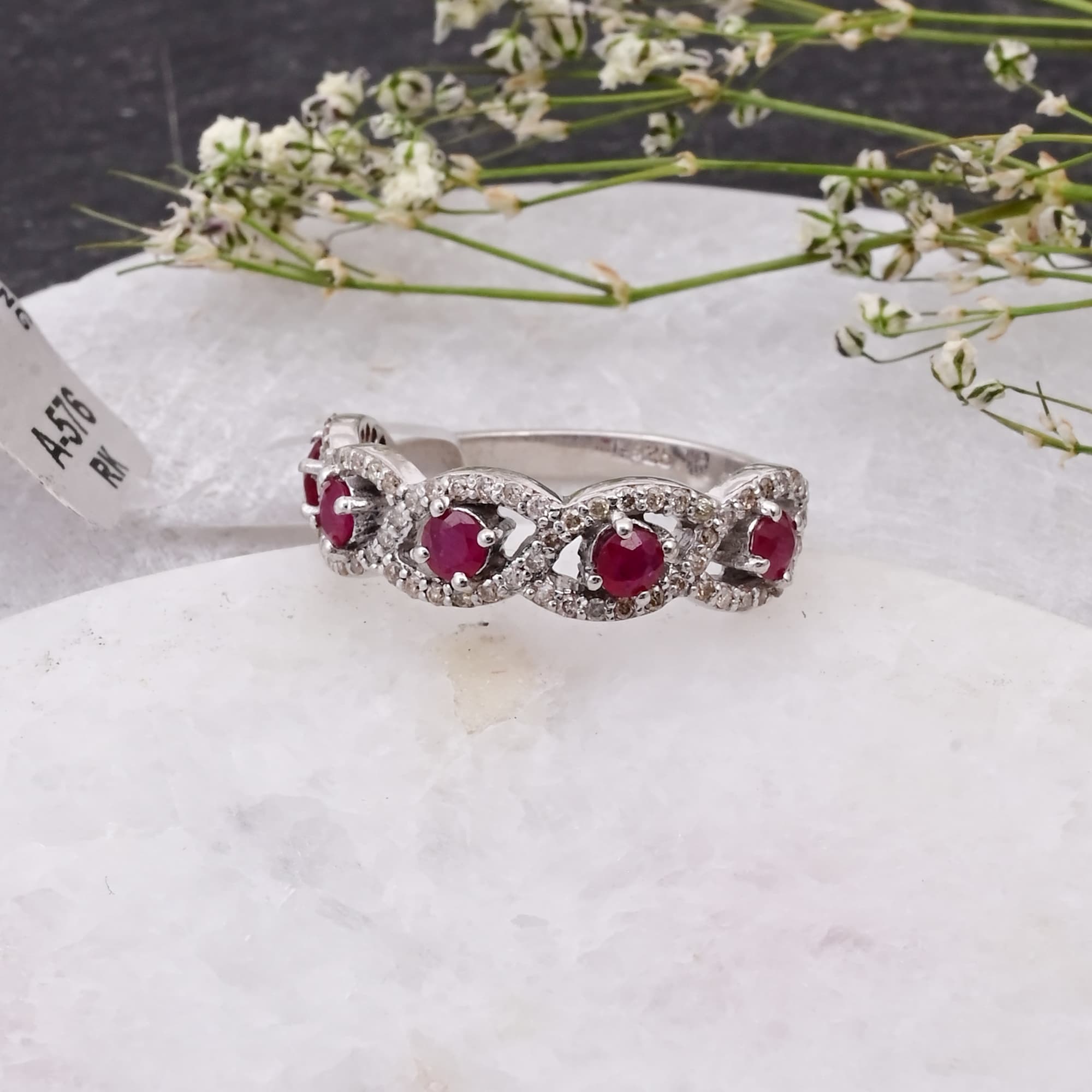 Ruby Infinity Halo Band Ring