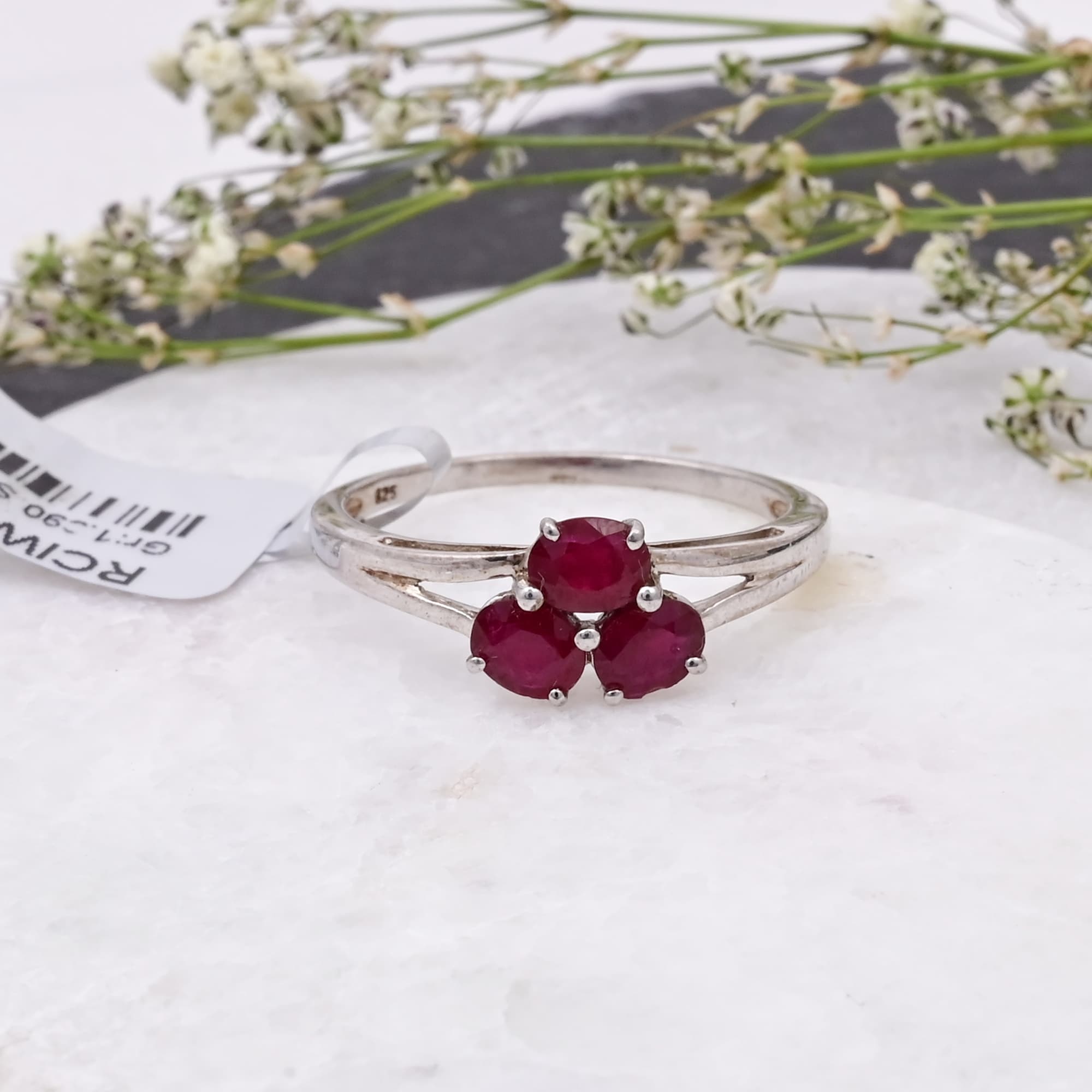 Ruby Trinity Blossom Ring