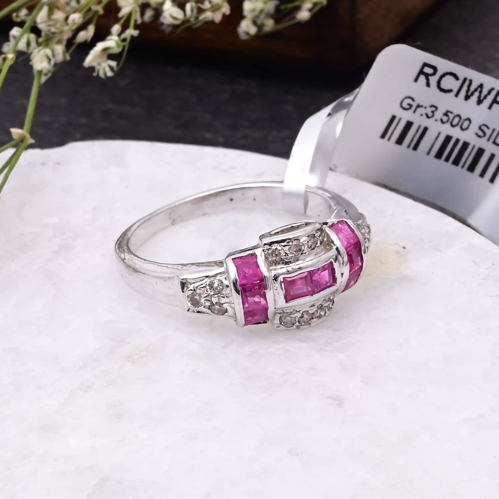 Ruby Geometric Elegance Ring alternate view