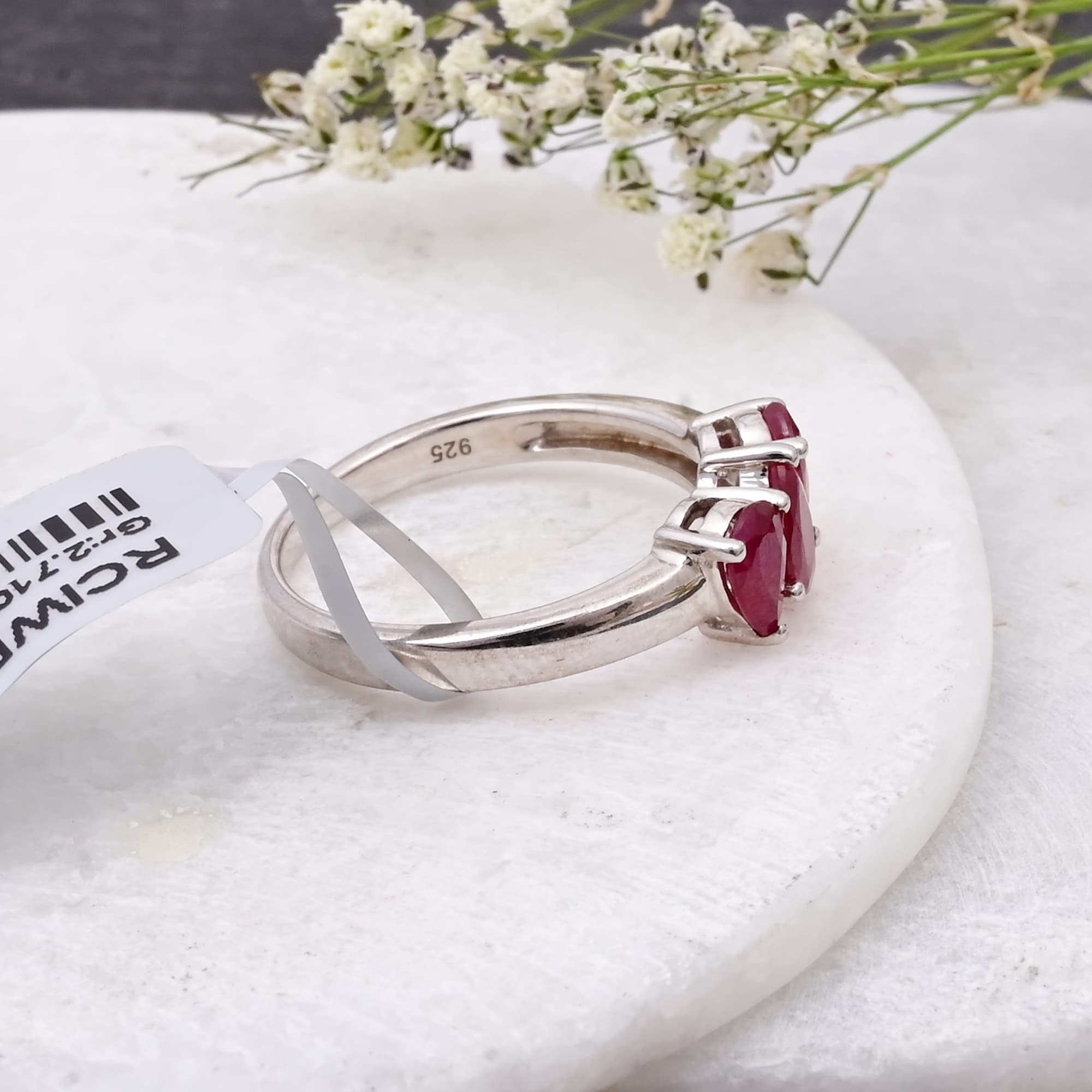 Ruby Trinity Ring alternate view