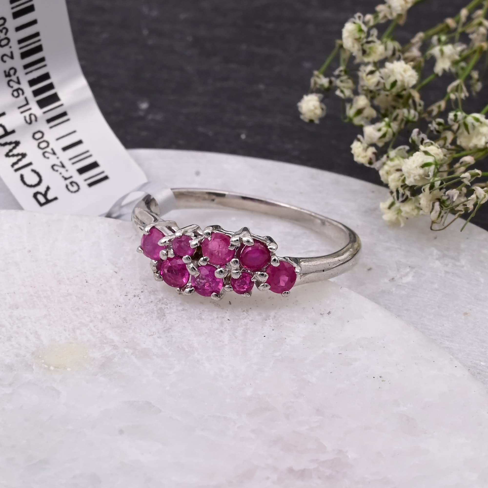 Ruby Bloom Cluster Ring