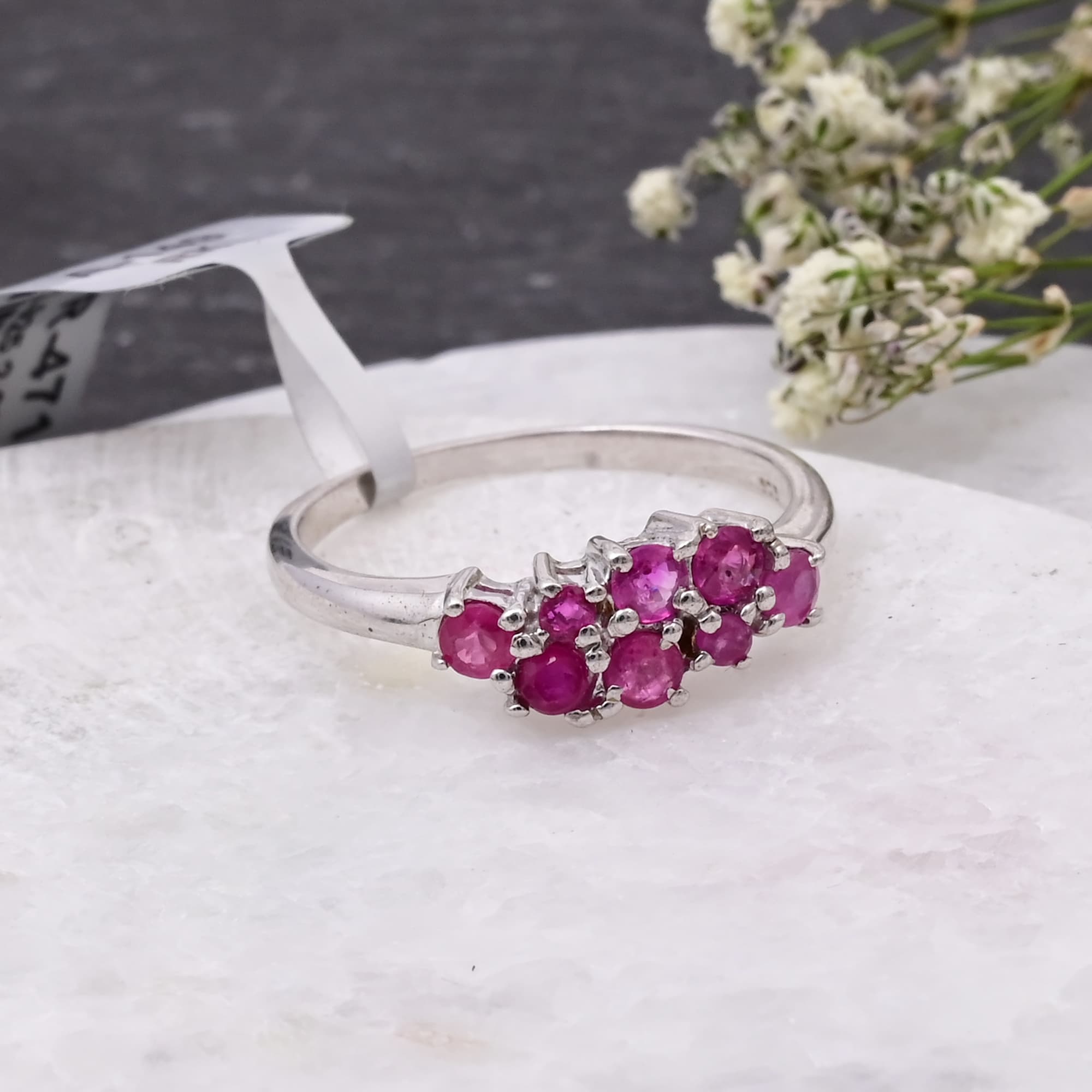 Ruby Bloom Cluster Ring alternate view