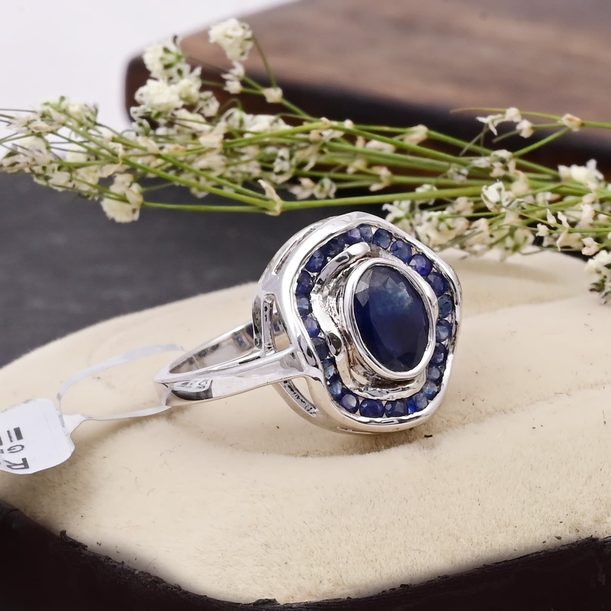 Midnight Halo Blue Sapphire Ring alternate view
