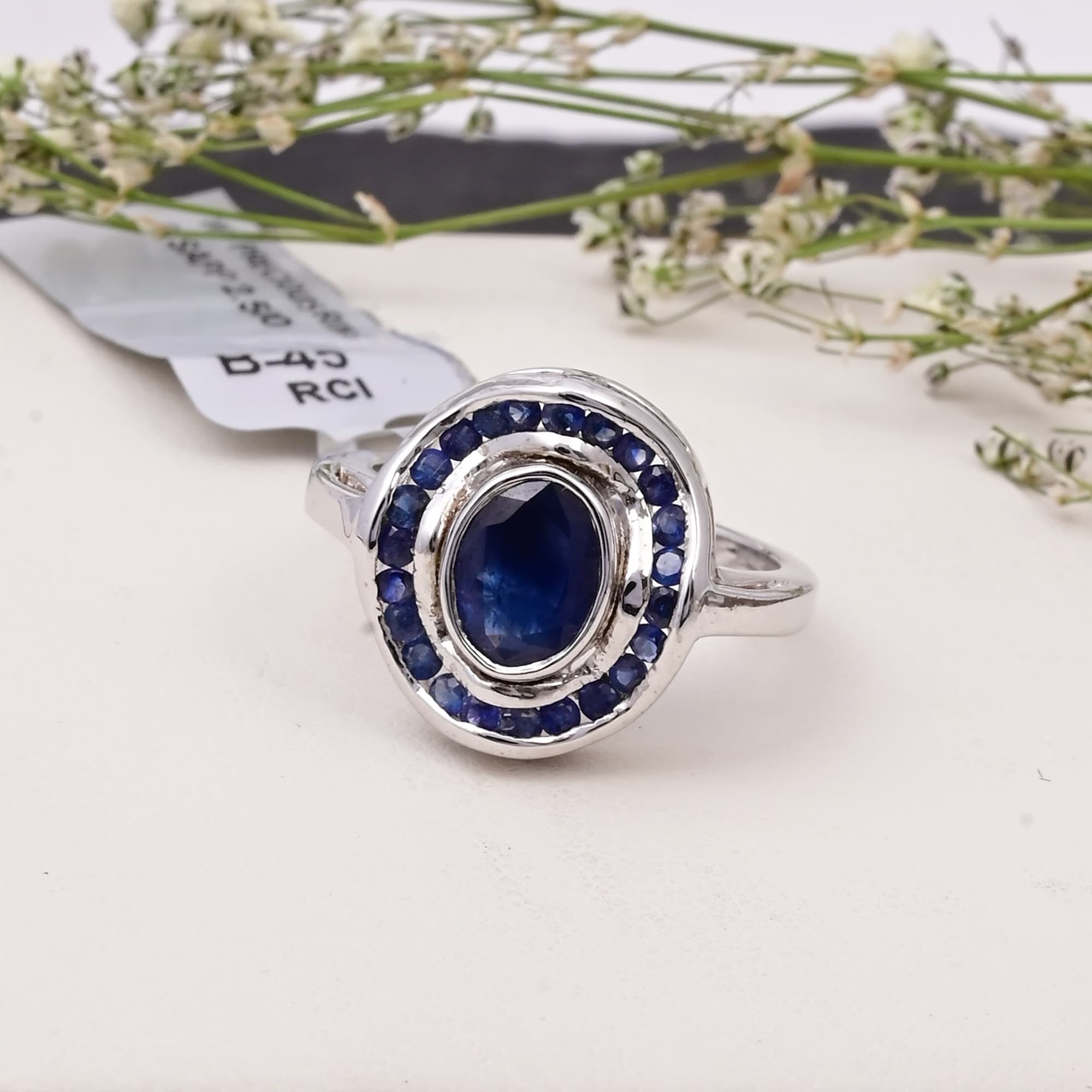 Midnight Halo Blue Sapphire Ring