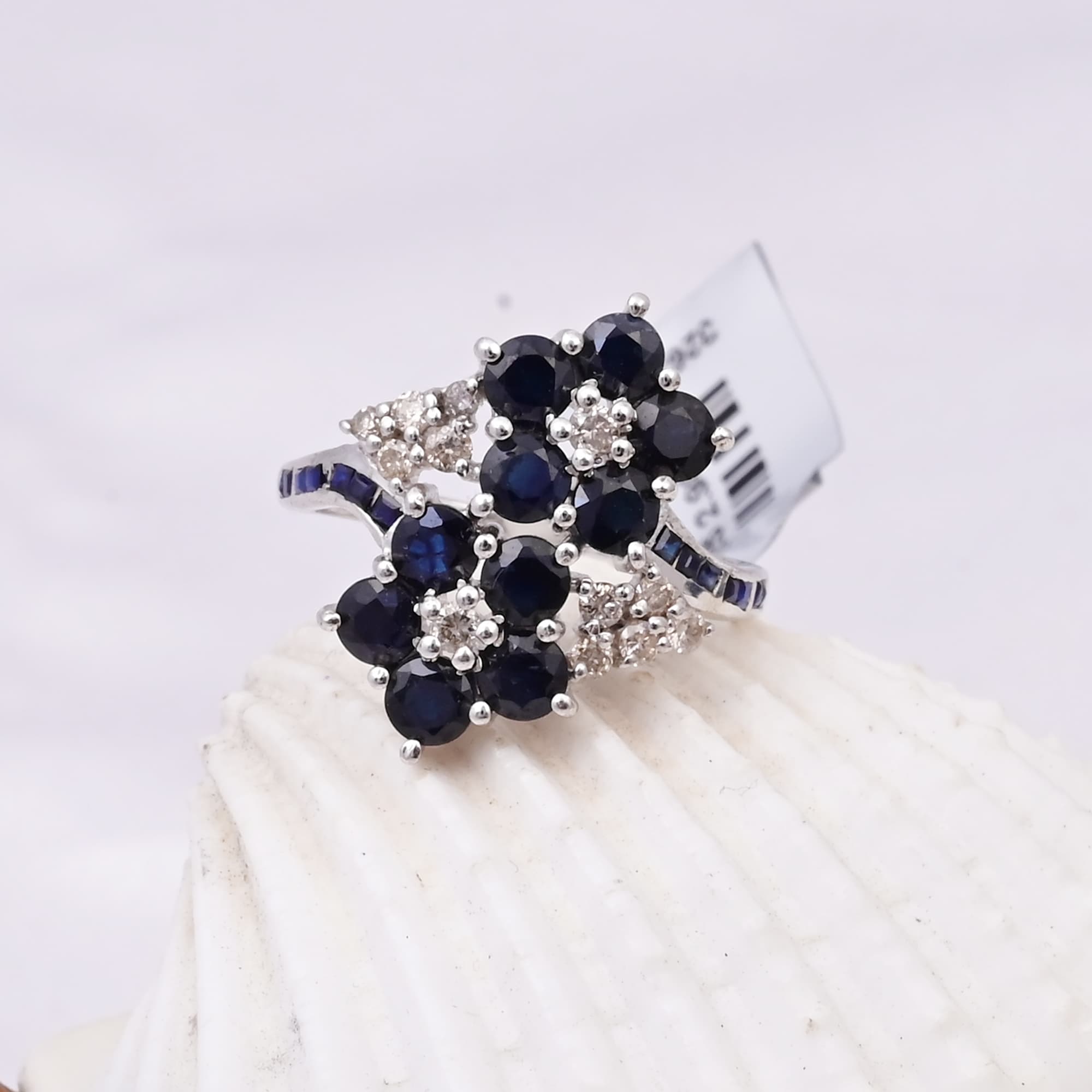 Twilight Sapphire Blossom Ring